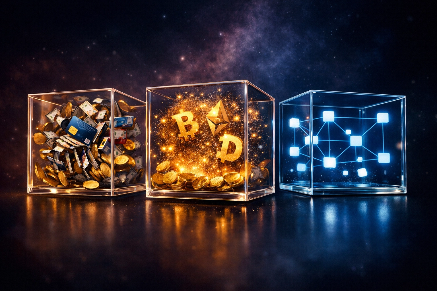 Comparison of traditional payment fees versus cryptocurrency and Web3 gas-only payment models