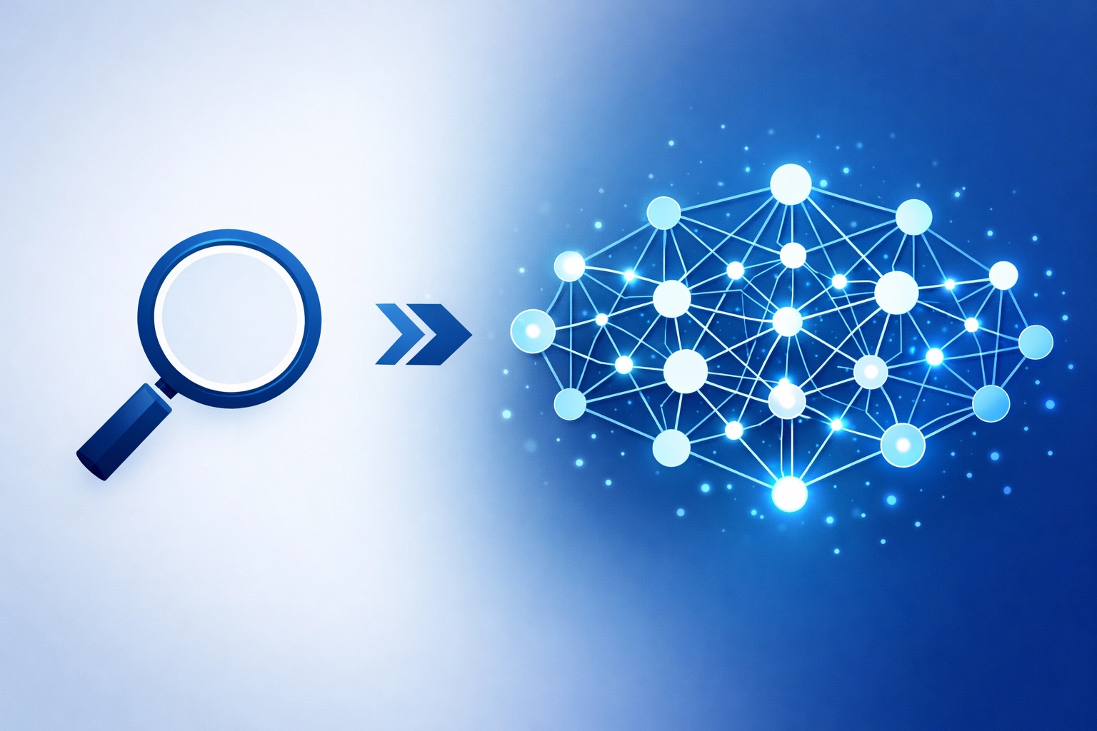 Vector art showing the transition from traditional keyword search to AI-driven generative engine optimization