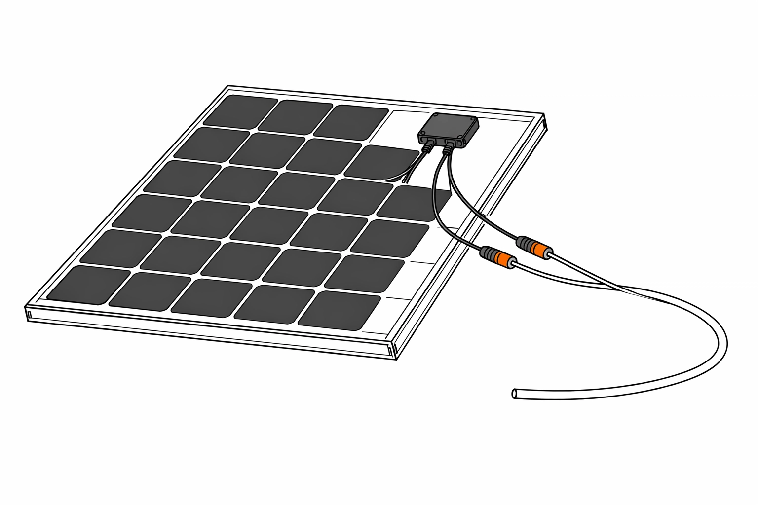 Technische Illustration eines Photovoltaik-Moduls für eine PV Anlage in Wien.