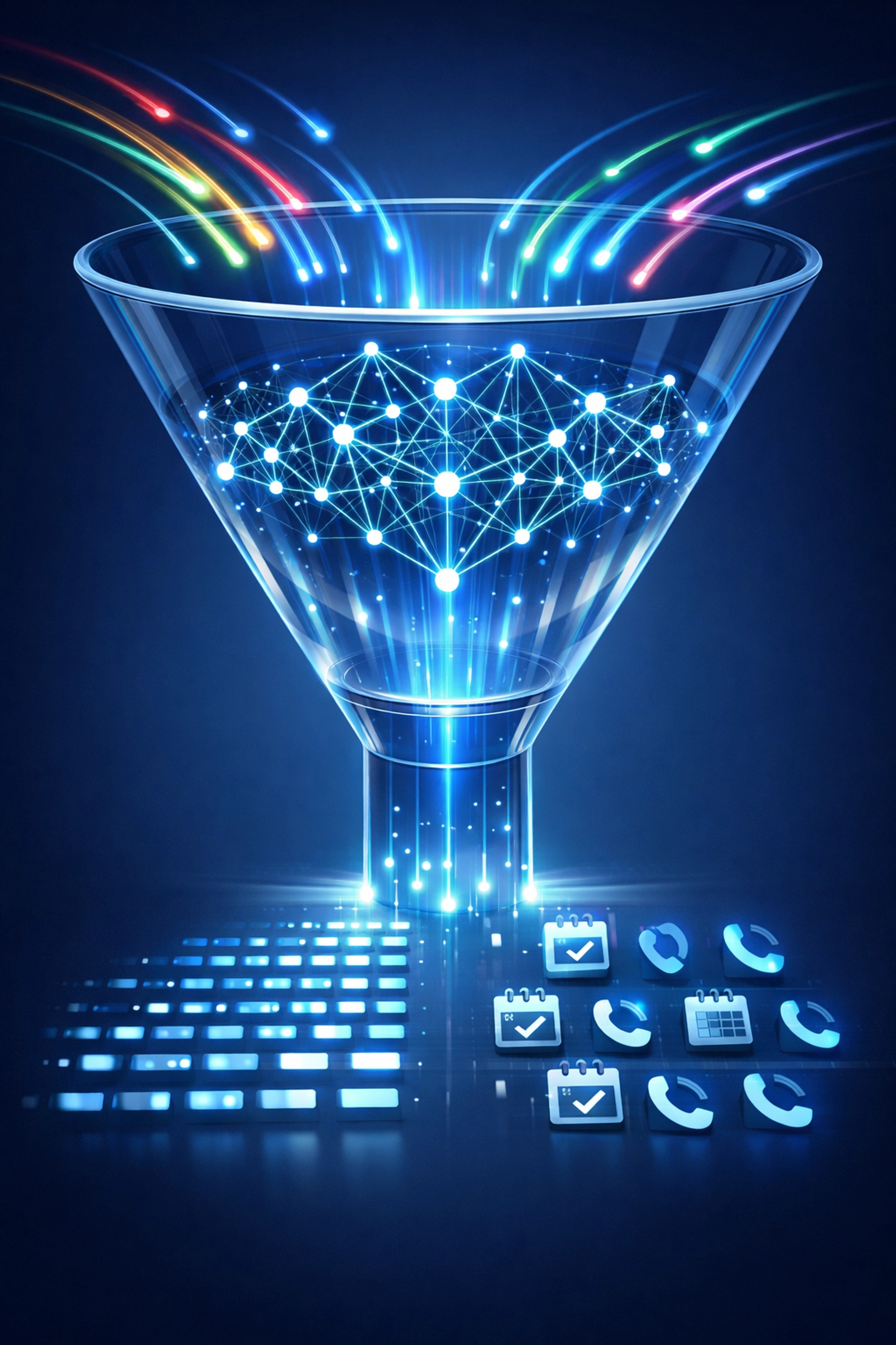 AI sales automation funnel processing incoming calls into qualified leads