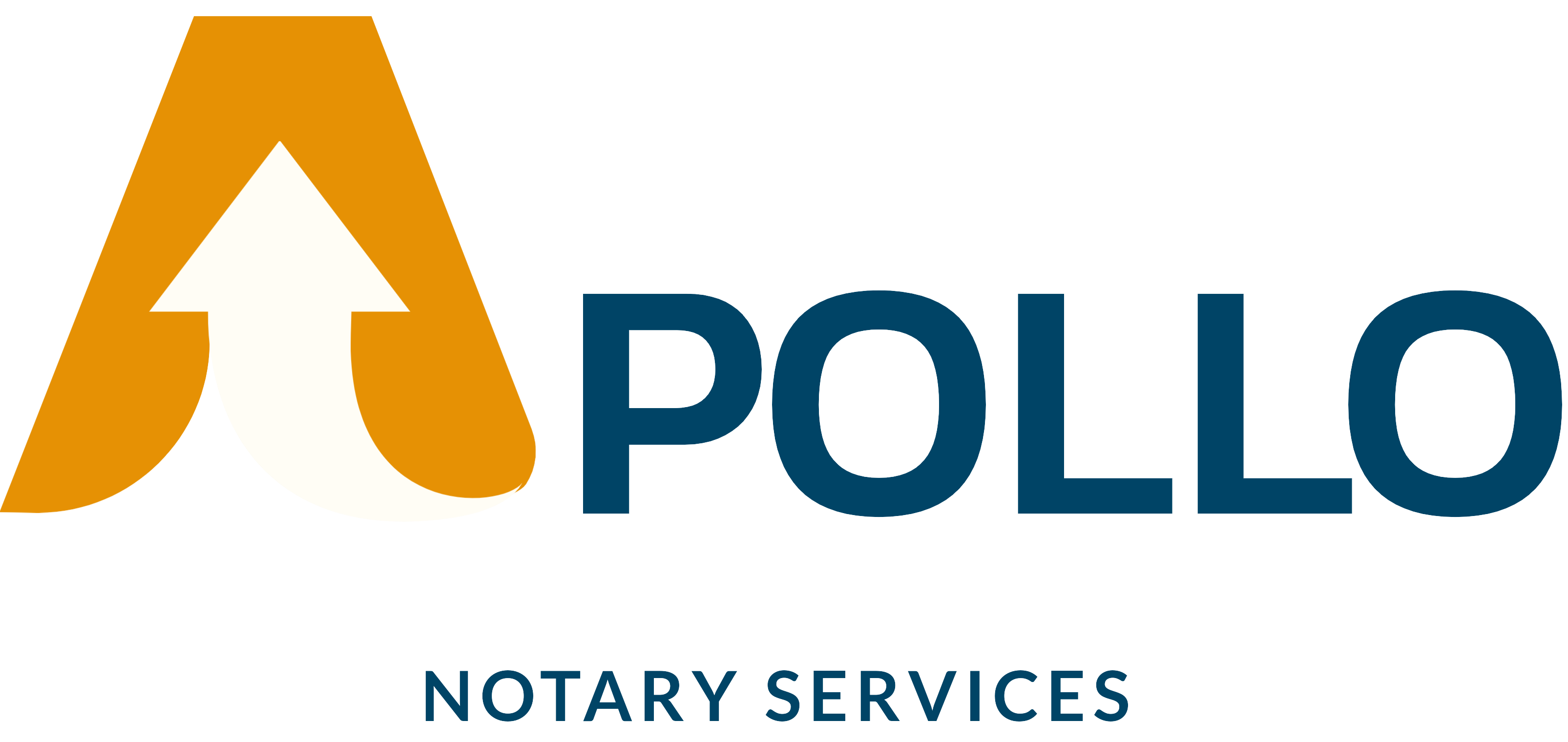 apollo notary services gold a arrow logo