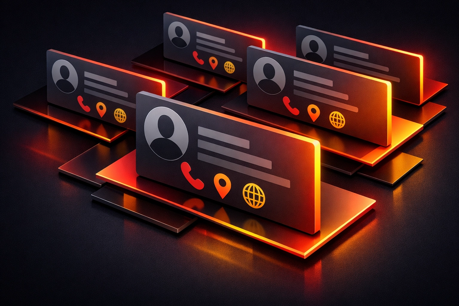 Multiple business directory listings displaying consistent contact information