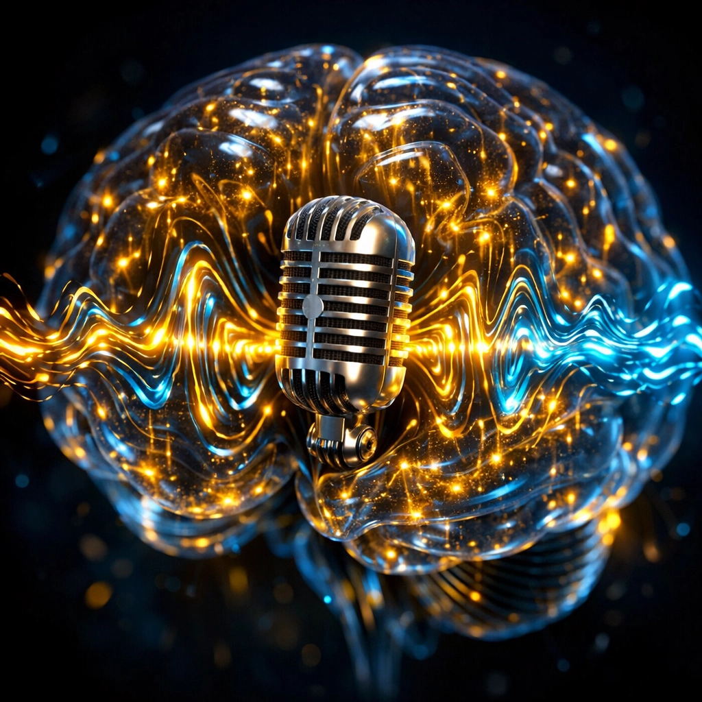 Intelligent AI technology processing voice data for automated speaker booking and lead management.