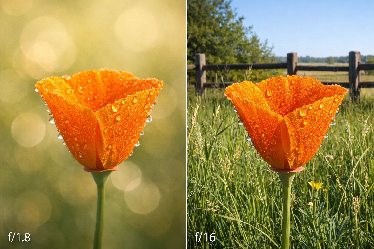 How to use manual mode camera settings to control aperture and depth of field in photography.