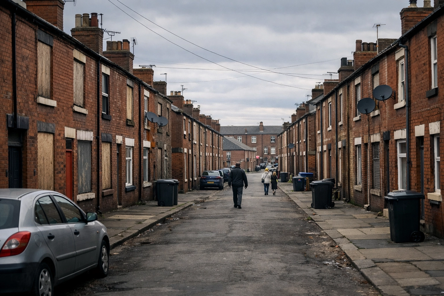 UK terraced housing in deprived community where respiratory disease often goes undiagnosed