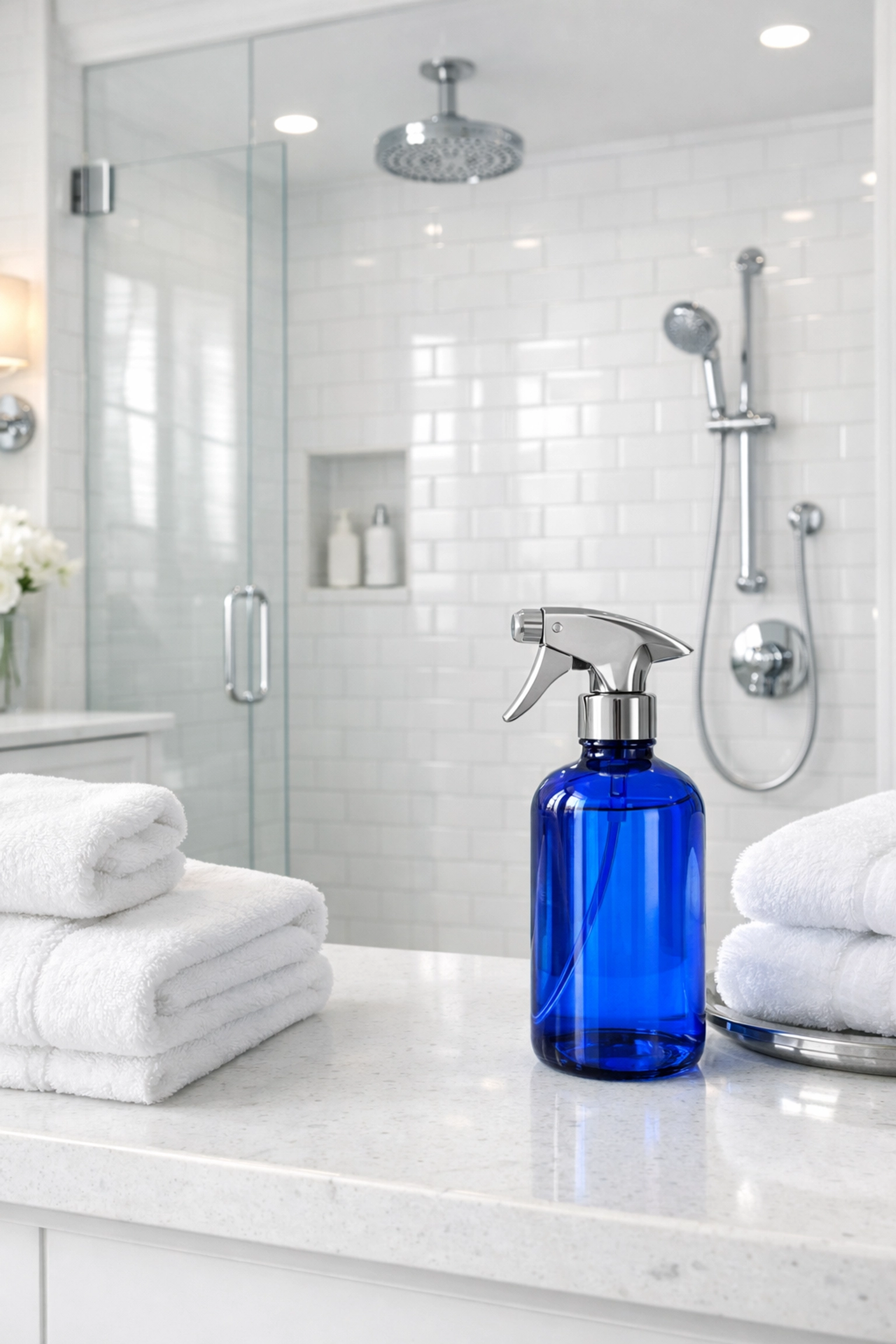 Sparkling clean bathroom with polished fixtures after a thorough move-out cleaning in Massachusetts.