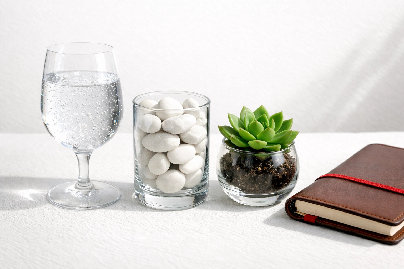 Three glass vessels as a metaphor for the bucket strategy in retirement income planning.