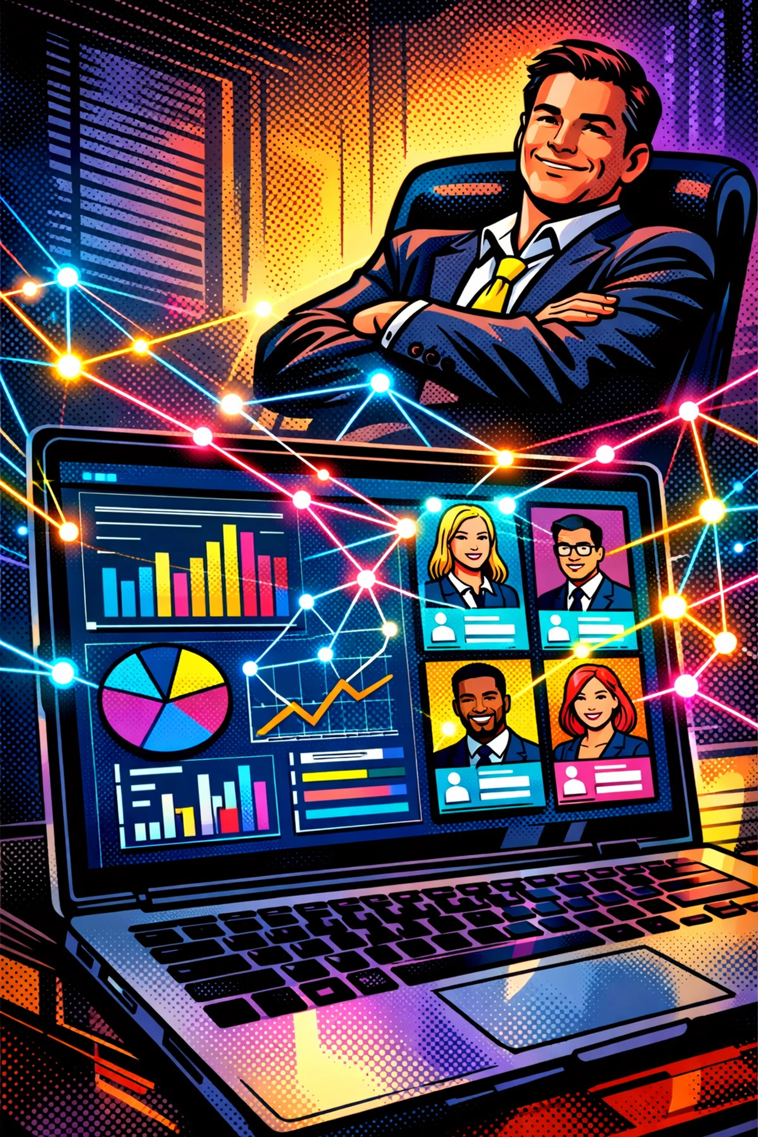 AI virtual assistant qualifying leads with automated data analysis for business