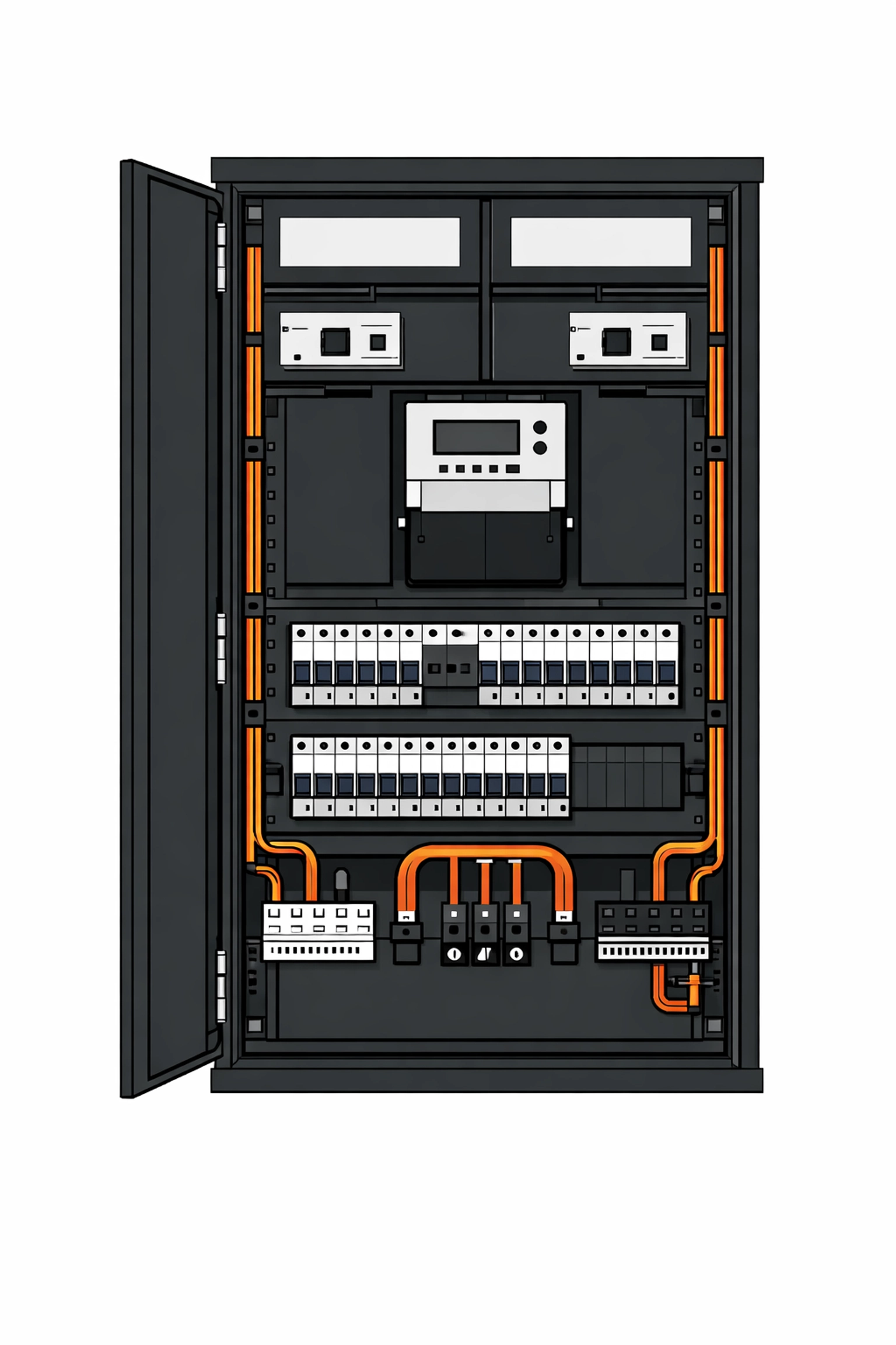 Zählerschrank mit FI-Schutzschaltern für normgerechte Wallbox-Installation nach OVE