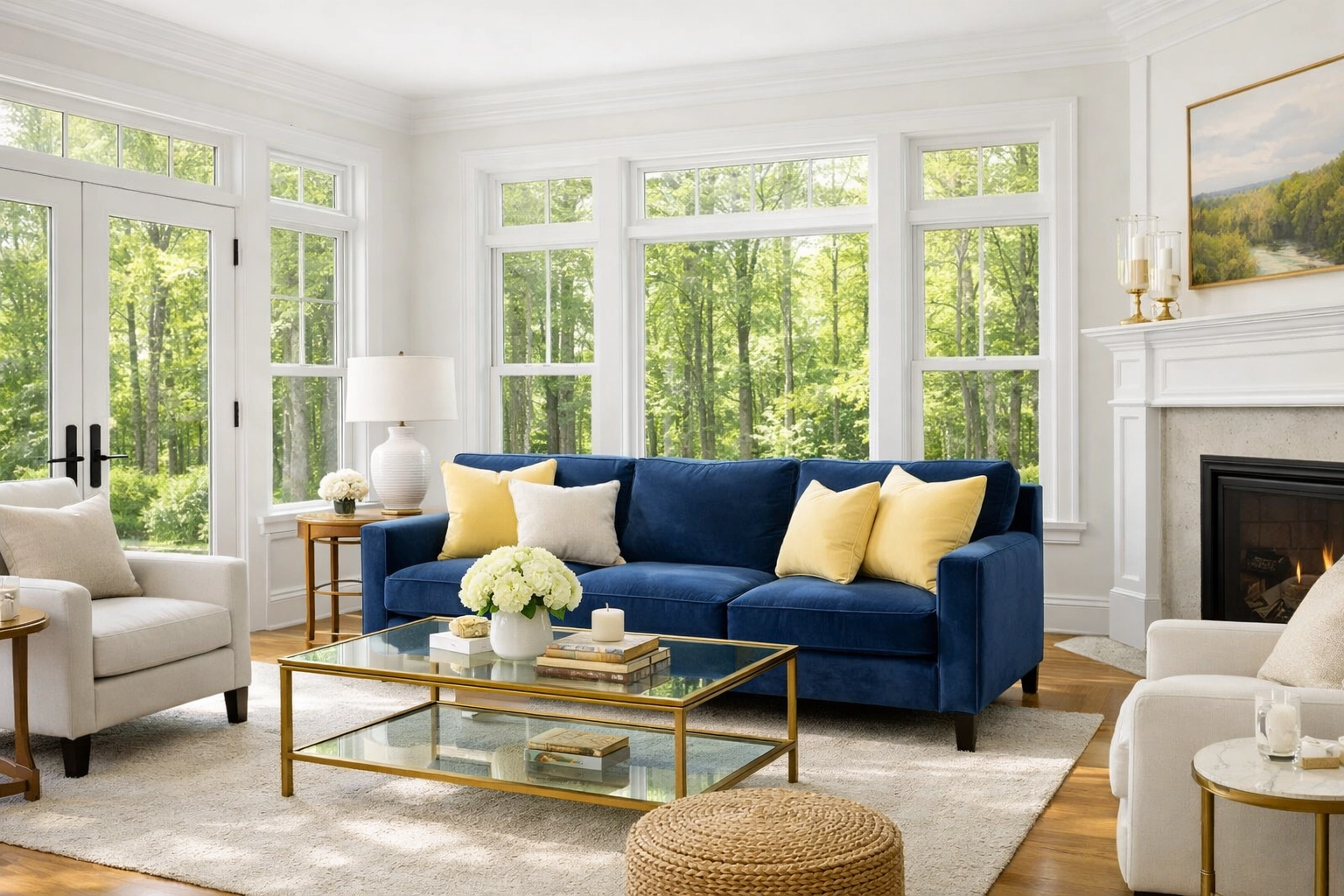 Immaculate living room in an Ashby MA home showing the results of professional house cleaning services.