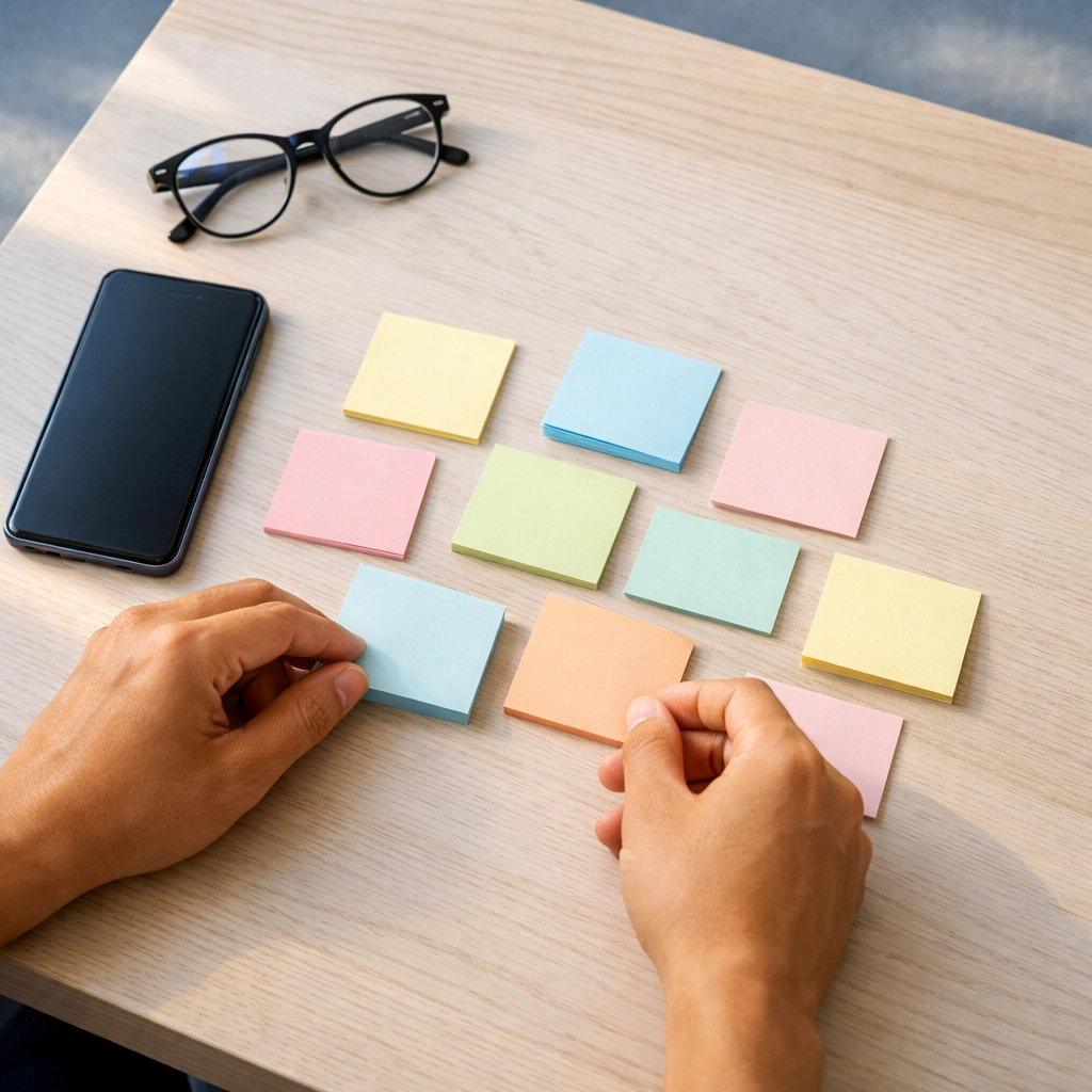 Budgeting with notes to improve cash flow, a tool used by a financial coach for self-employed families.