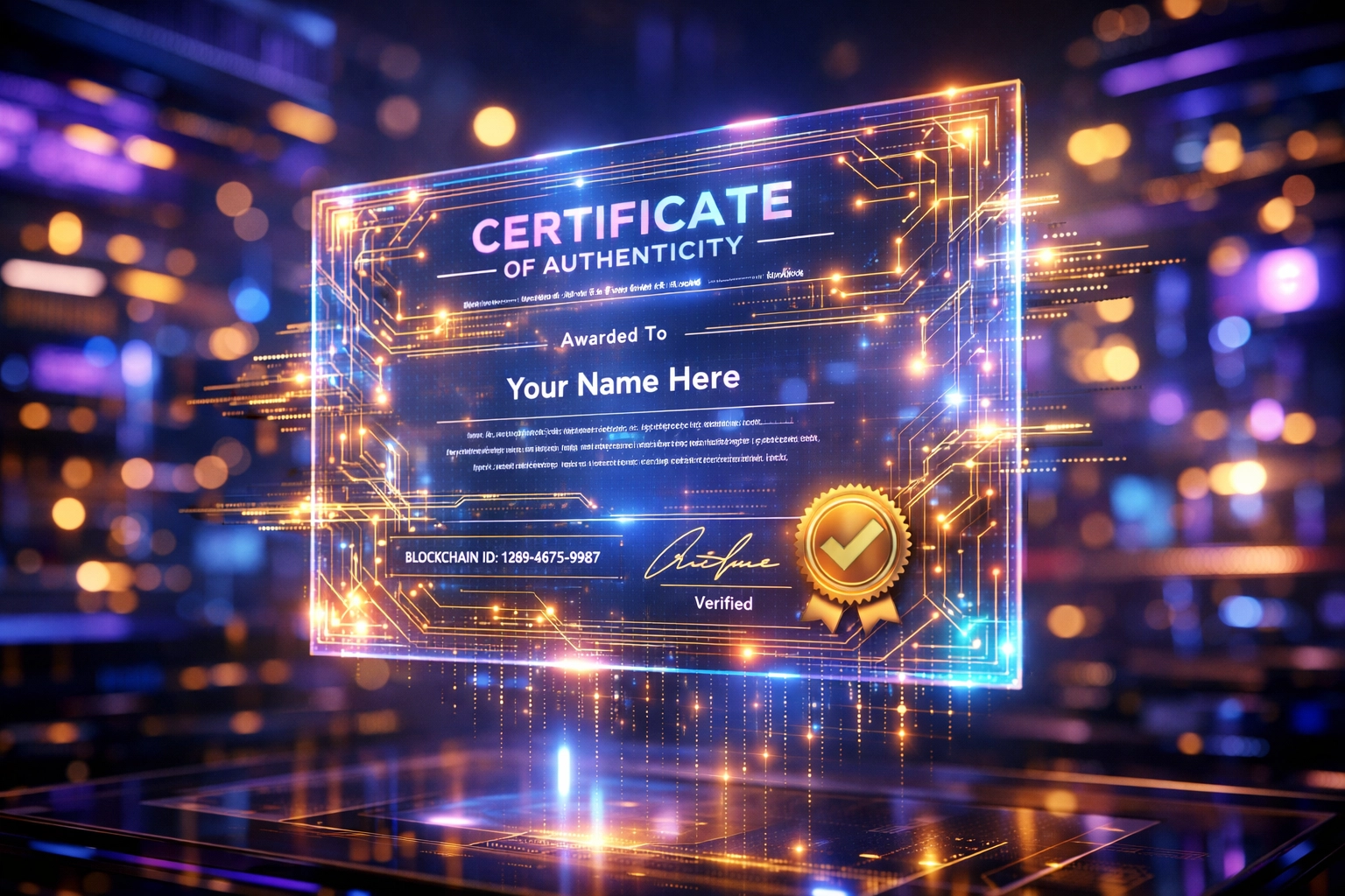 Immutable NFT receipt for Larecoin transactions, providing verifiable proof of ownership in the Metaverse.