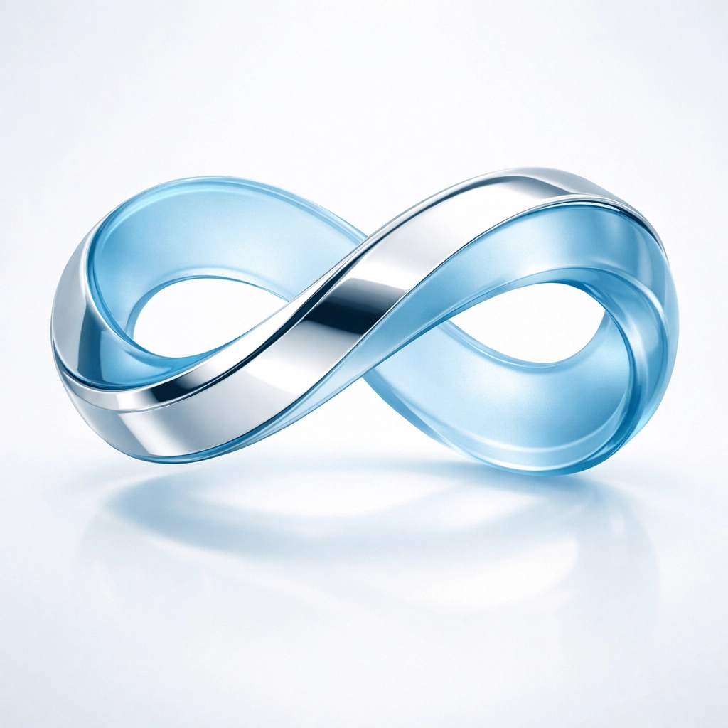 A continuous loop symbol representing a virtuous cycle of feedback and sustainable employee well-being.