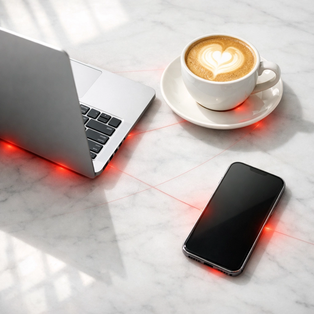 Laptop accessing email on public Wi-Fi showing security risks for businesses