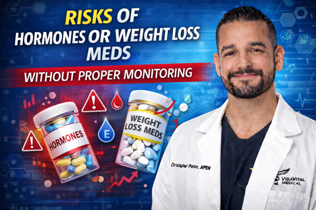 Educational Graphic on Safe Use of Hormone or Weight Loss Medications