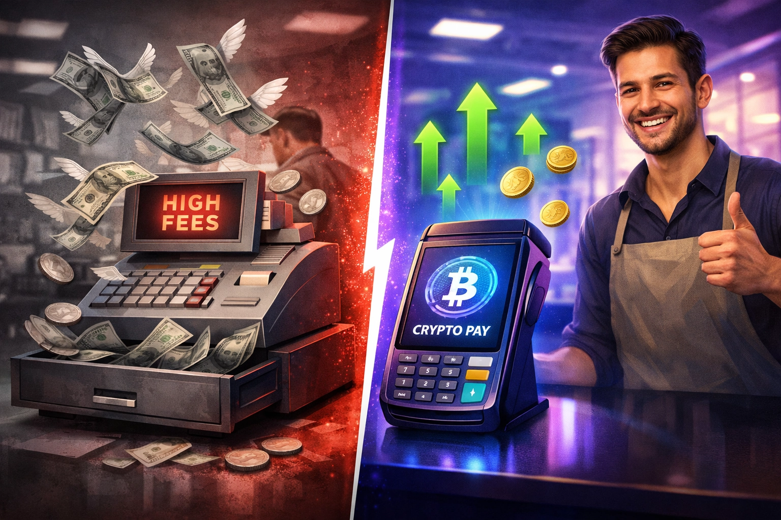 Crypto POS system saves merchants 50% on payment processing fees compared to traditional systems