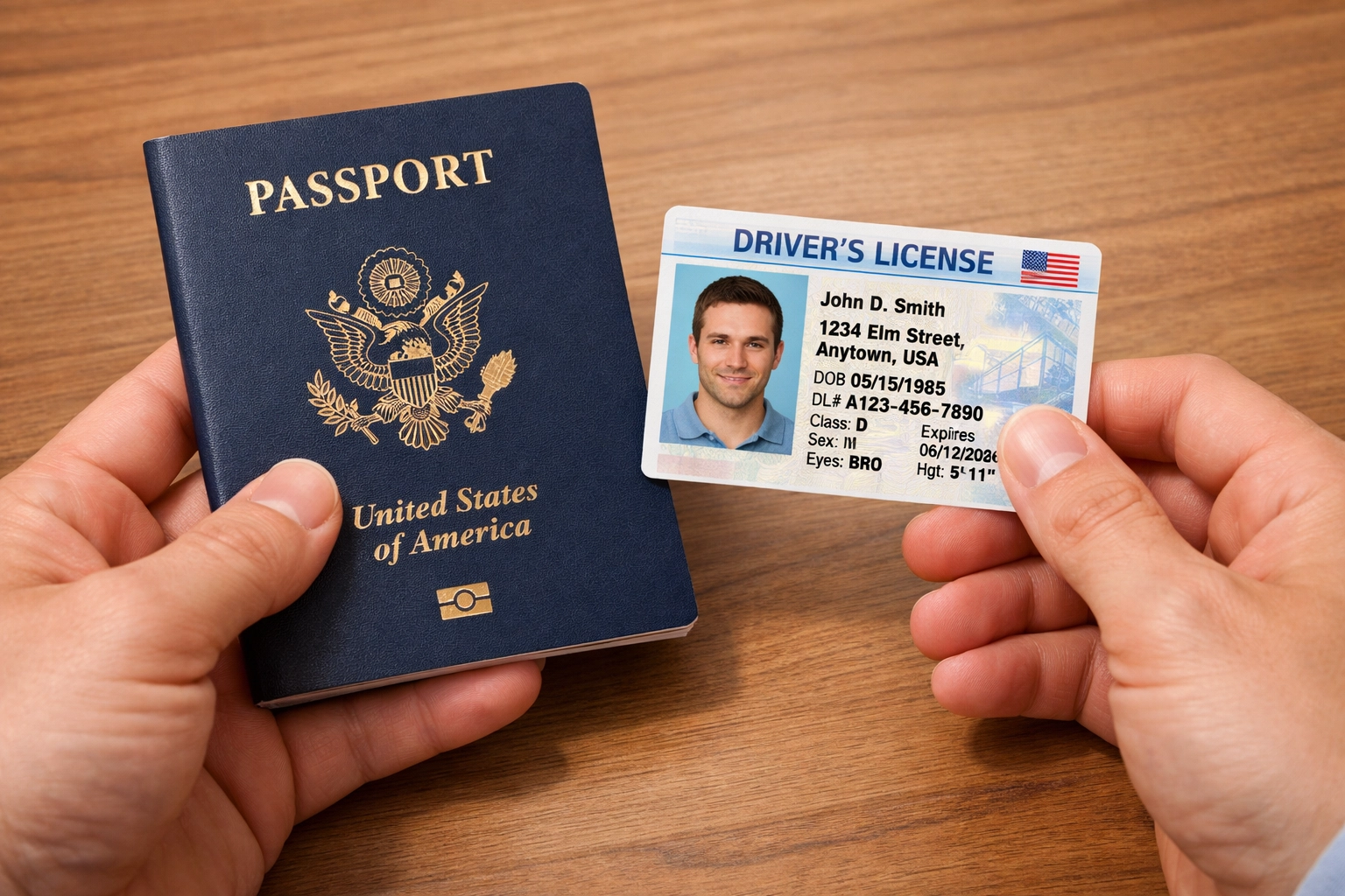 Valid photo ID including driver's license and passport for notary verification