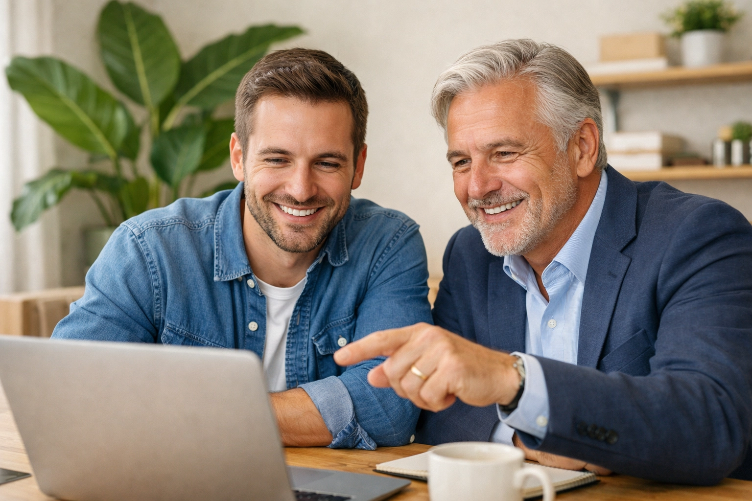 A startup founder and financial advisor collaborating on strategic accounting and profitability planning.