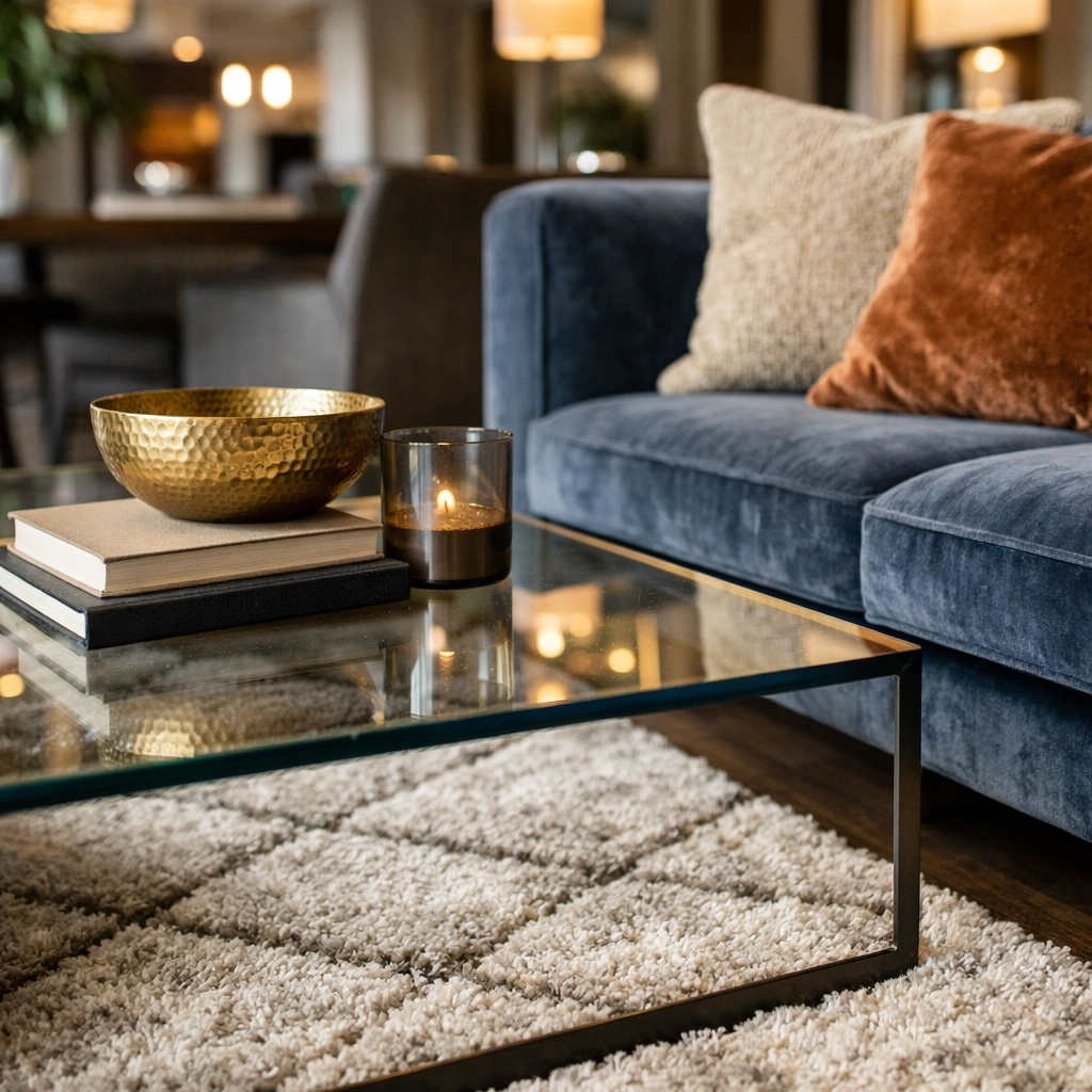 Impeccably clean luxury apartment lounge in Minneapolis showing high-standard multifamily property maintenance.