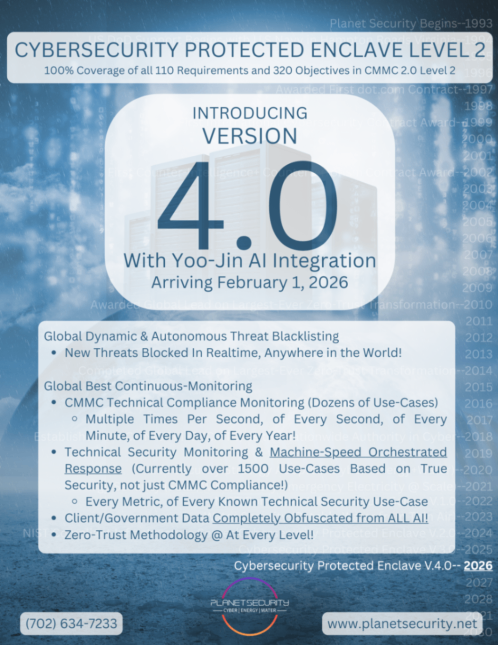 Planet Security's Cybersecurity Protected Enclave Level 2 Version 4.0 with Yoo-Jin AI
