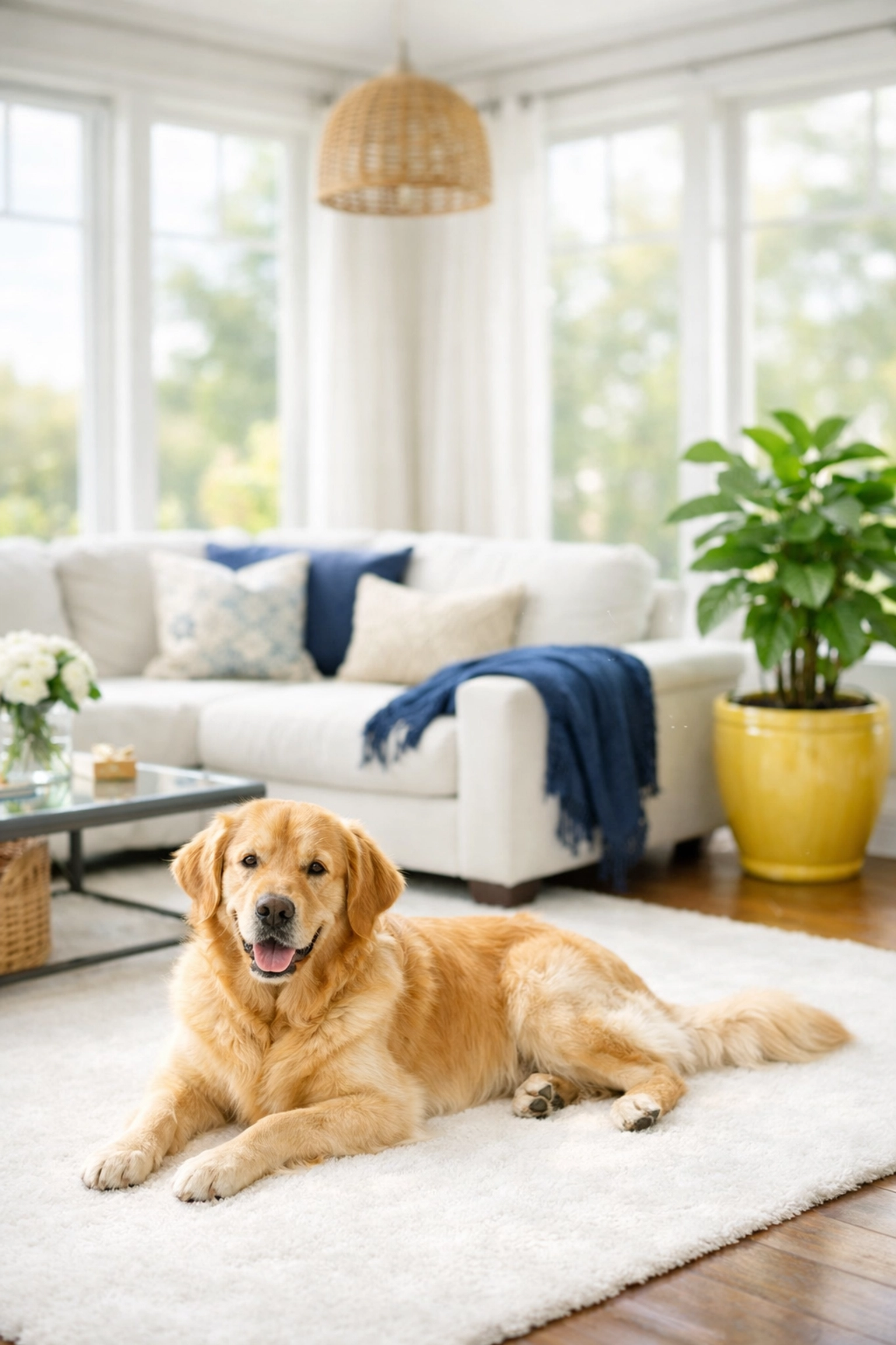 Clean sunroom with pet-safe surfaces following an eco-friendly luxury cleaning in Shrewsbury.