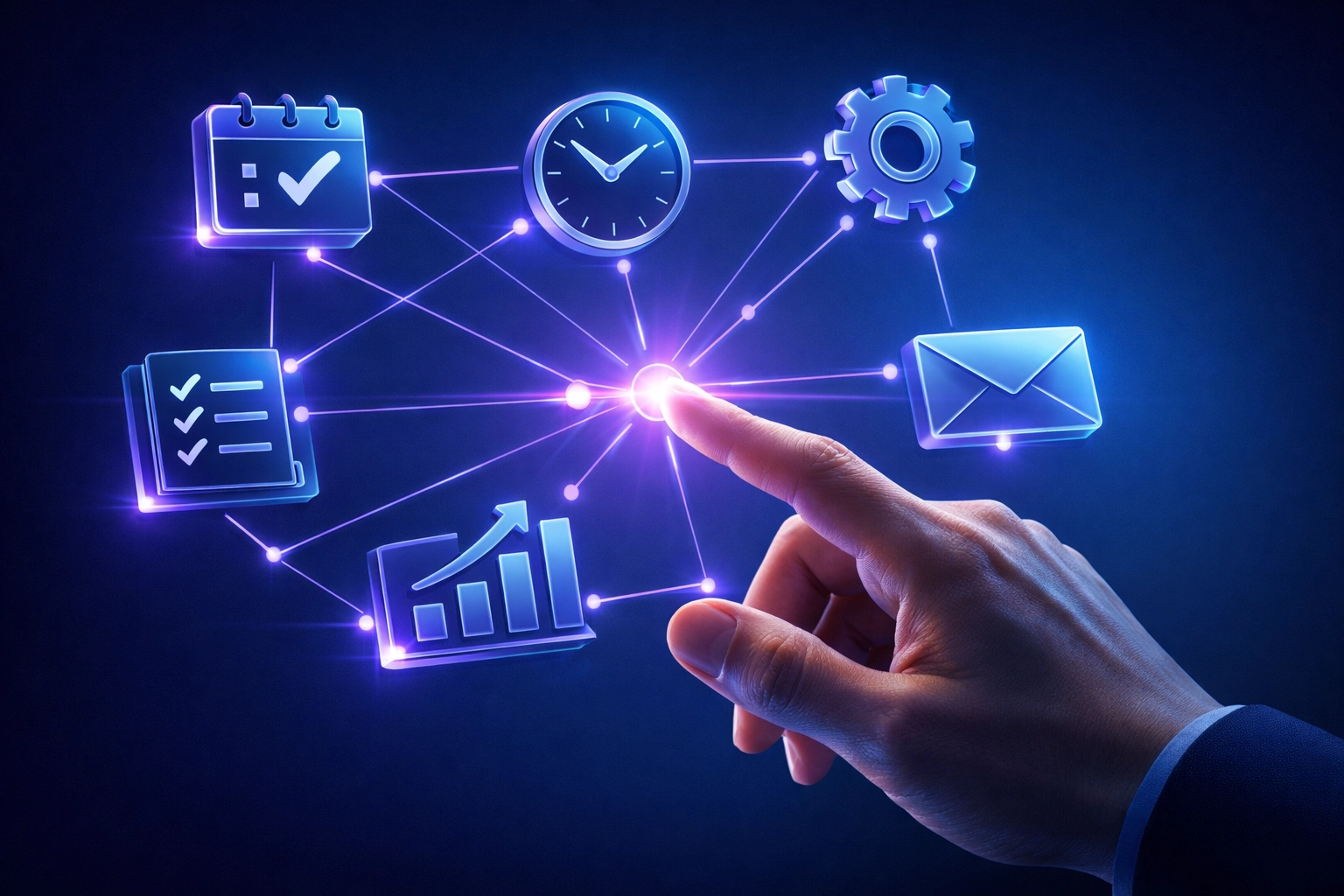 User interacting with a digital interface of chore icons to build a personalized ADHD productivity system.