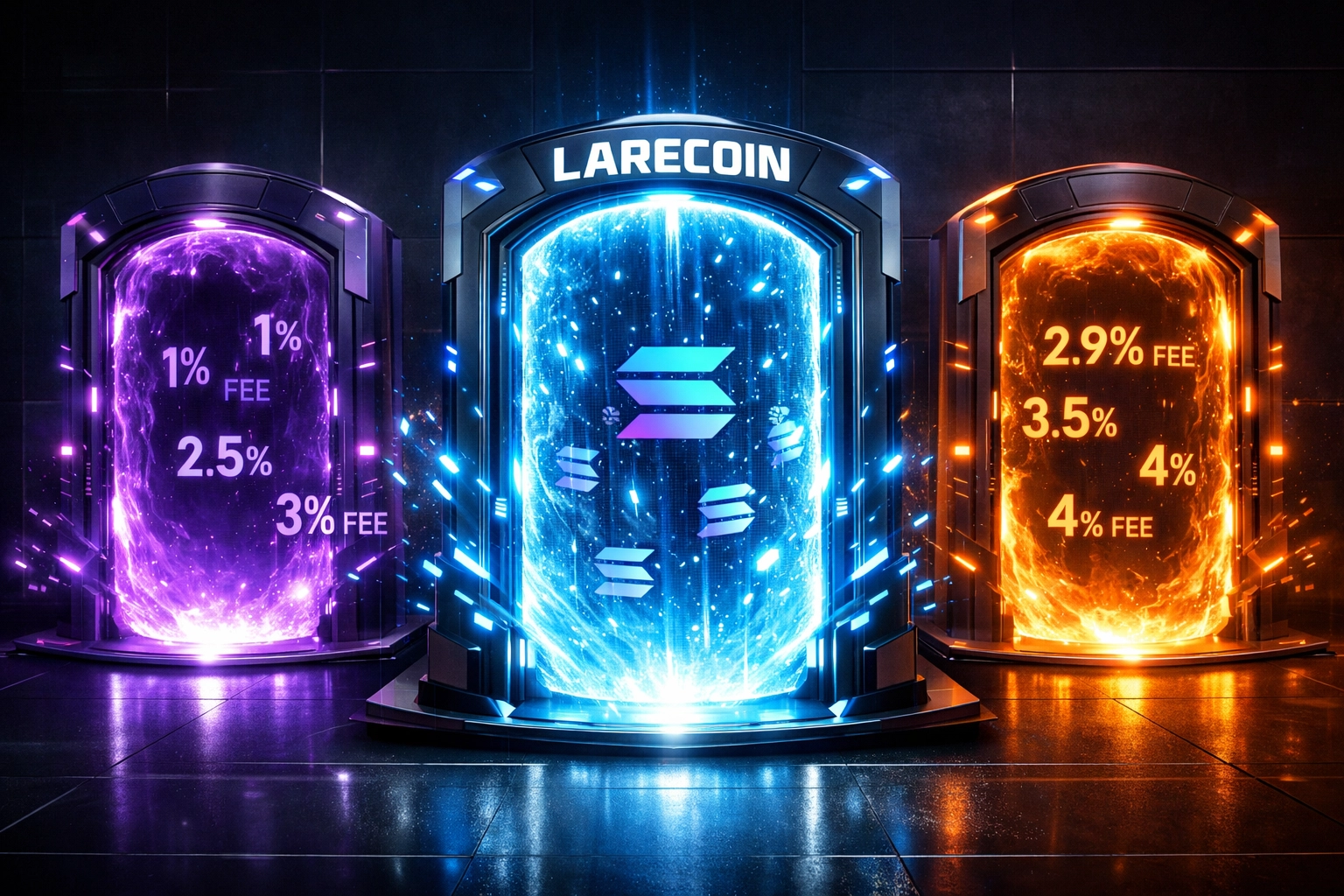 Comparison of crypto payment gateways showing Larecoin's gas-only model versus percentage-based fees