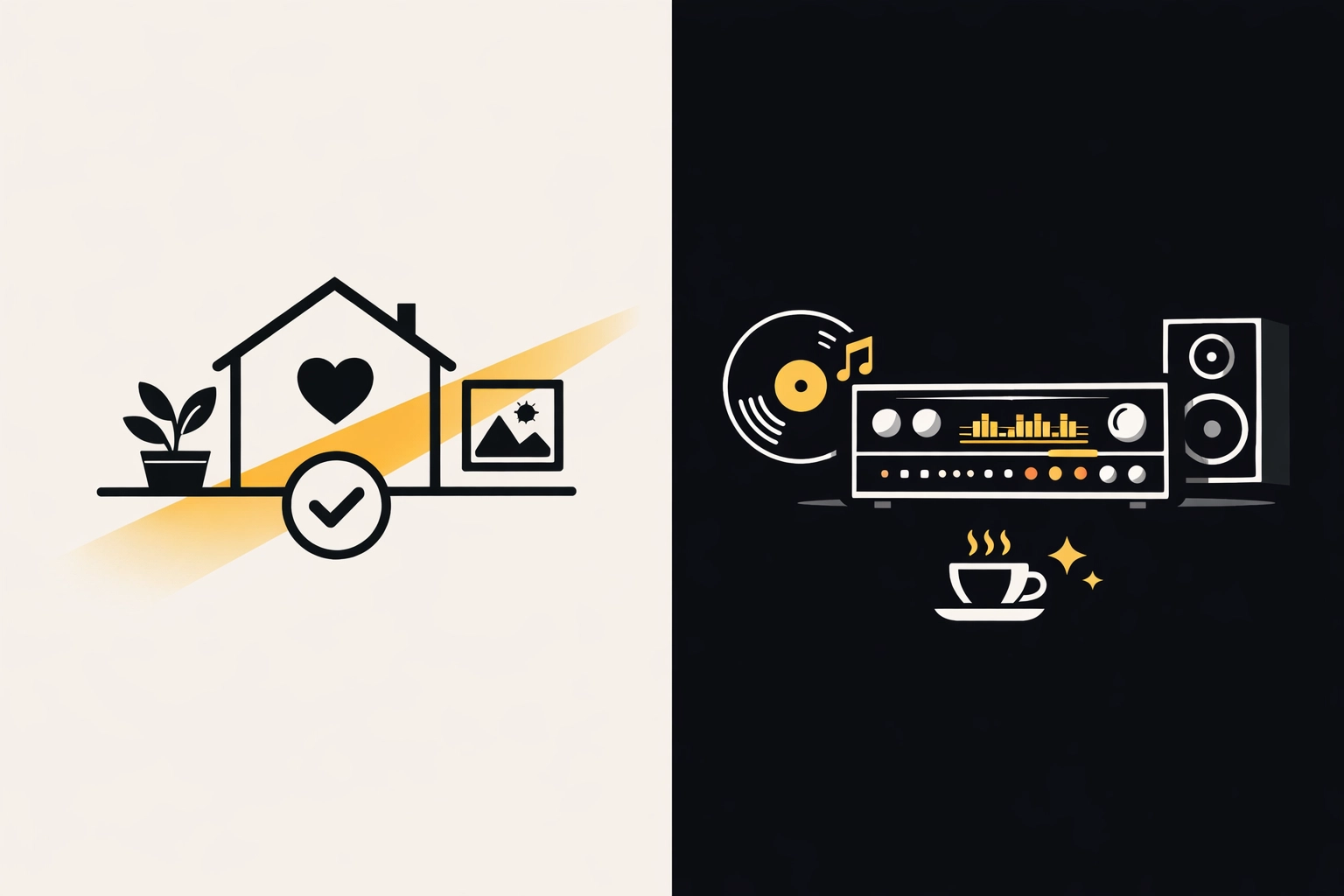 Curated living room with a vintage stereo system following a professional Columbus home cleanout.