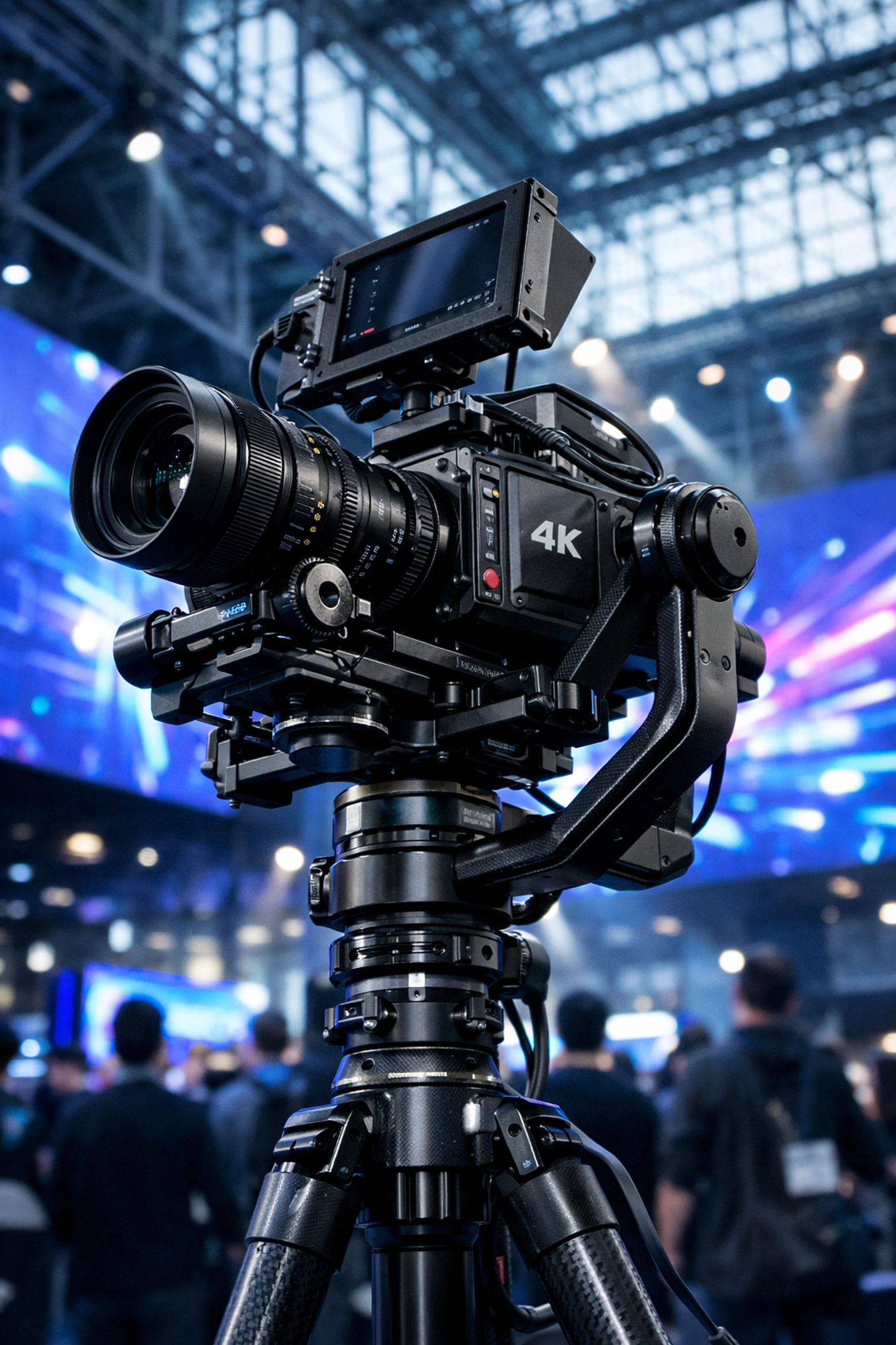 High-end 4K camera setup for professional event video production at a Manhattan conference.