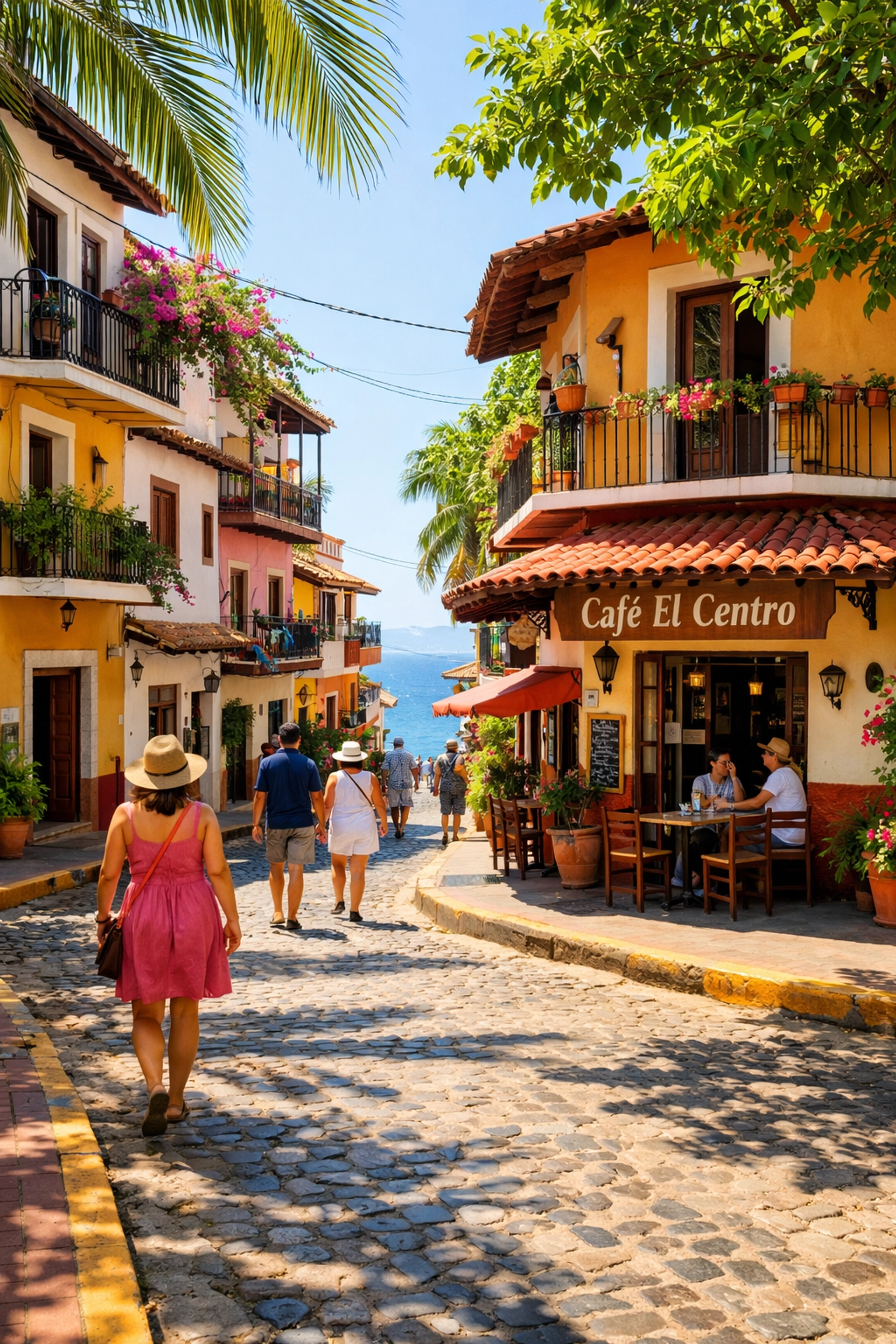 Charming Old Town Puerto Vallarta street near top condo rental locations