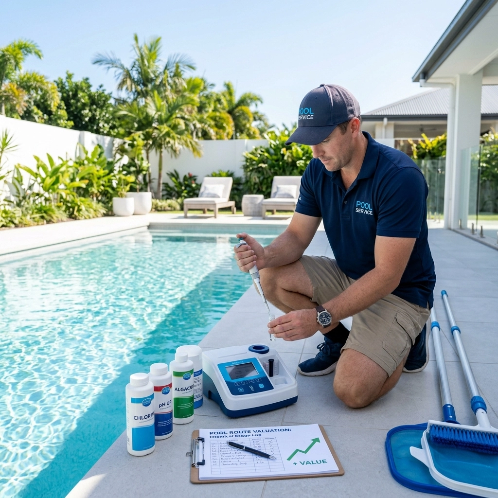 Pool routes for sale valuation strategy with chemical pricing insights for pool business owners