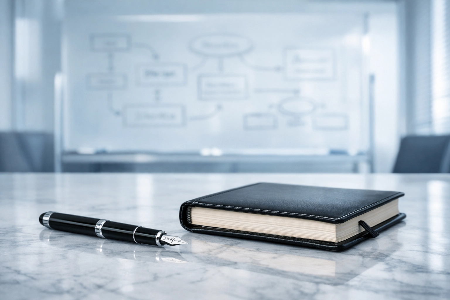 Modern office strategy room highlighting the discovery phase of business transformation planning.