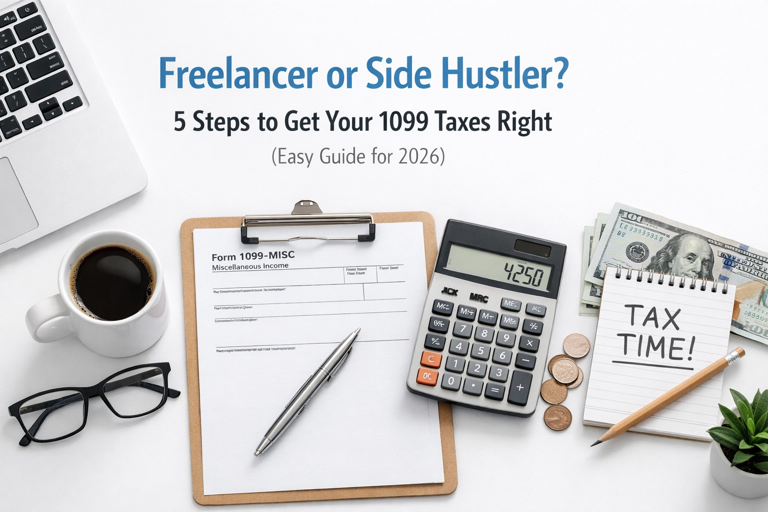 [HERO] Freelancer or Side Hustler? 5 Steps to Get Your 1099 Taxes Right (Easy Guide for 2026)