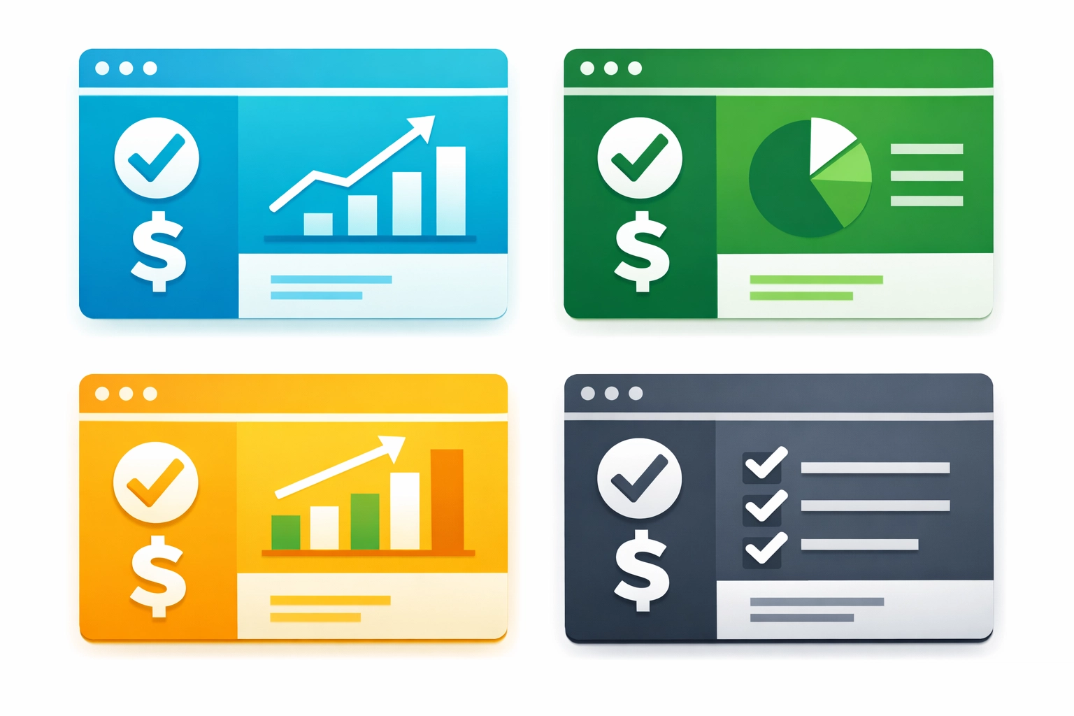 Four different tax software options displayed side-by-side for comparison