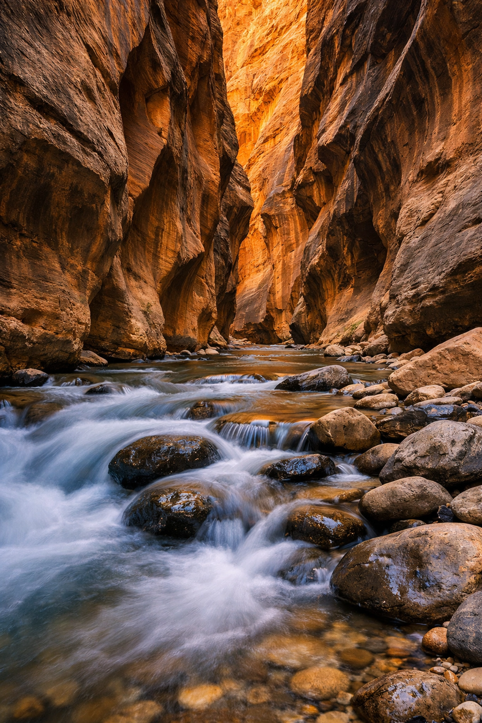 The Narrows in Zion National Park, a top landscape photography location for slot canyon shots.