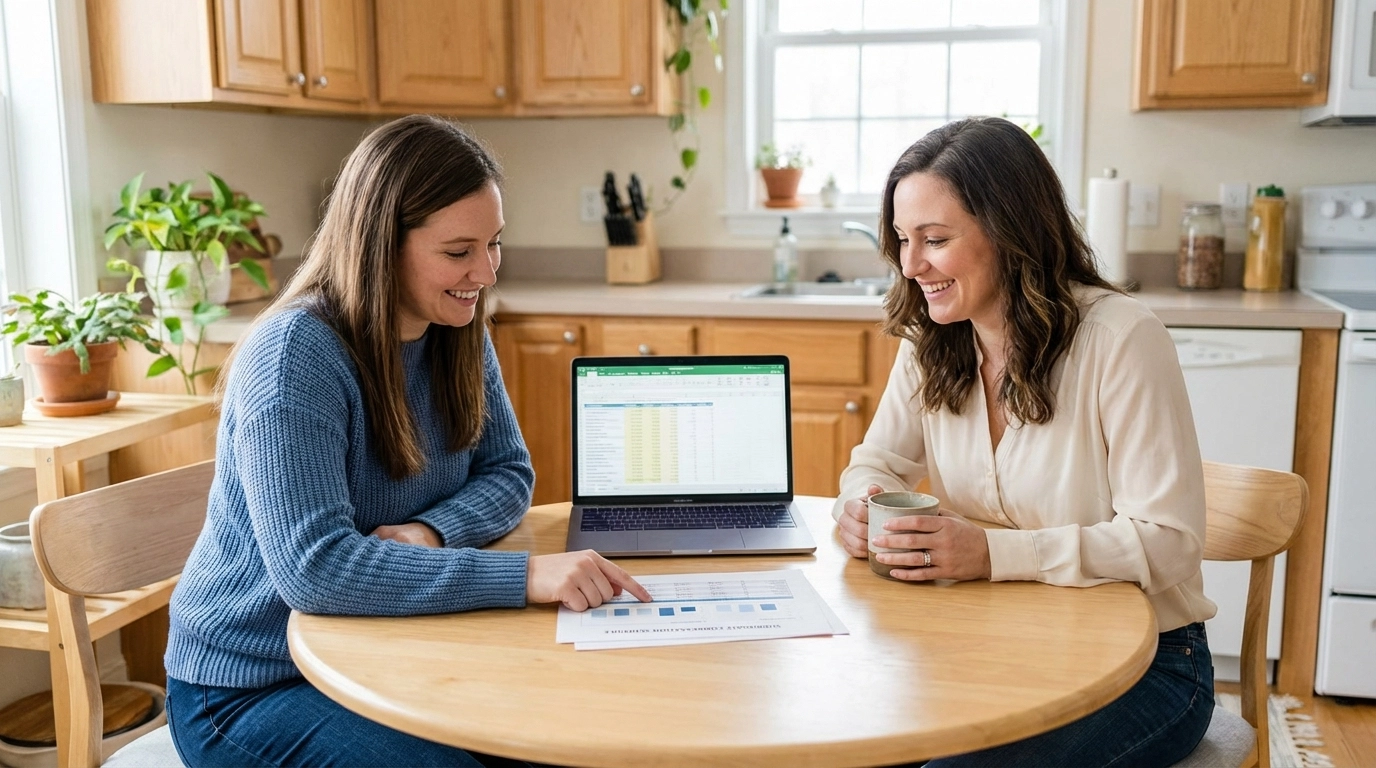 Diverse women discussing the New York surrogacy process and compensation in a welcoming living room.