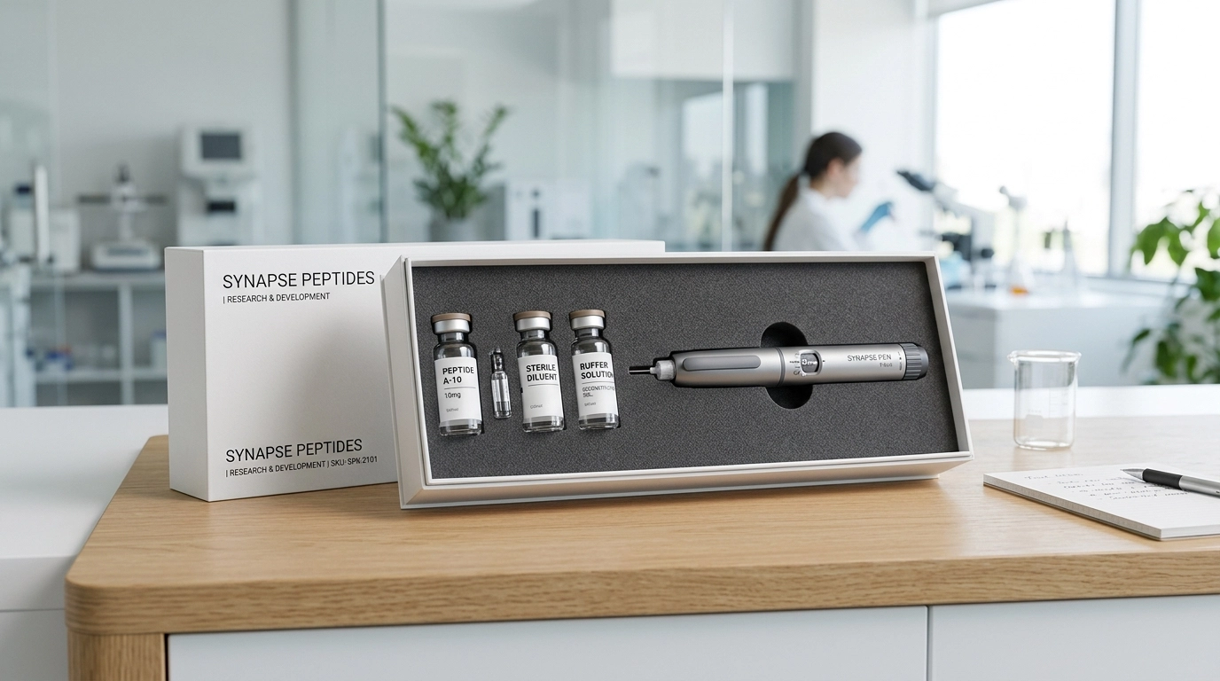 A sleek peptide research kit with a reusable pen system