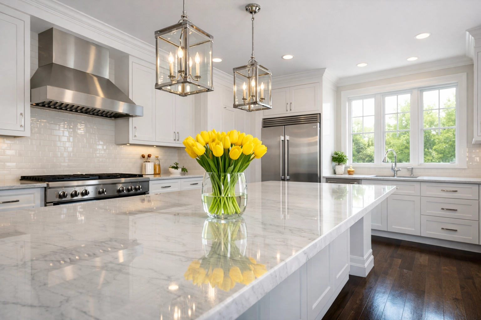 A pristine luxury kitchen in Hopkinton after a high-quality weekly house cleaning Hopkinton MA session.