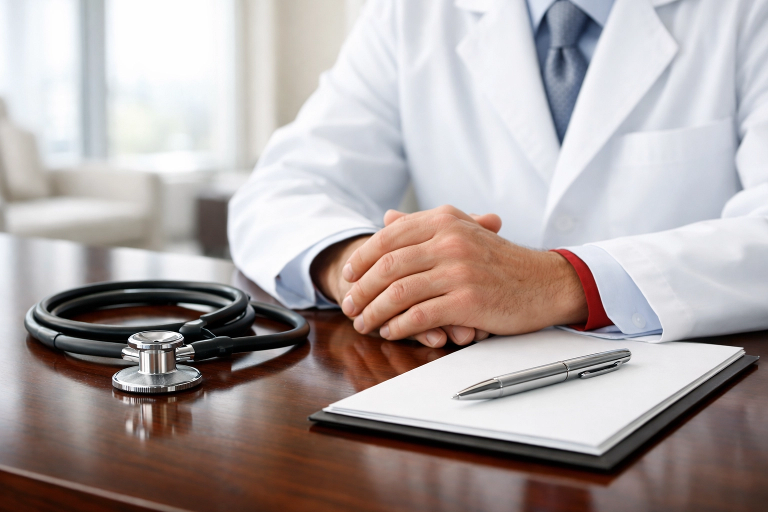 Why Physicians Need Specialized Financial Planning (And What That Actually Looks Like in Practice) 3 Surgeon’s hands on a medical folder, highlighting the importance of disability insurance for physicians.