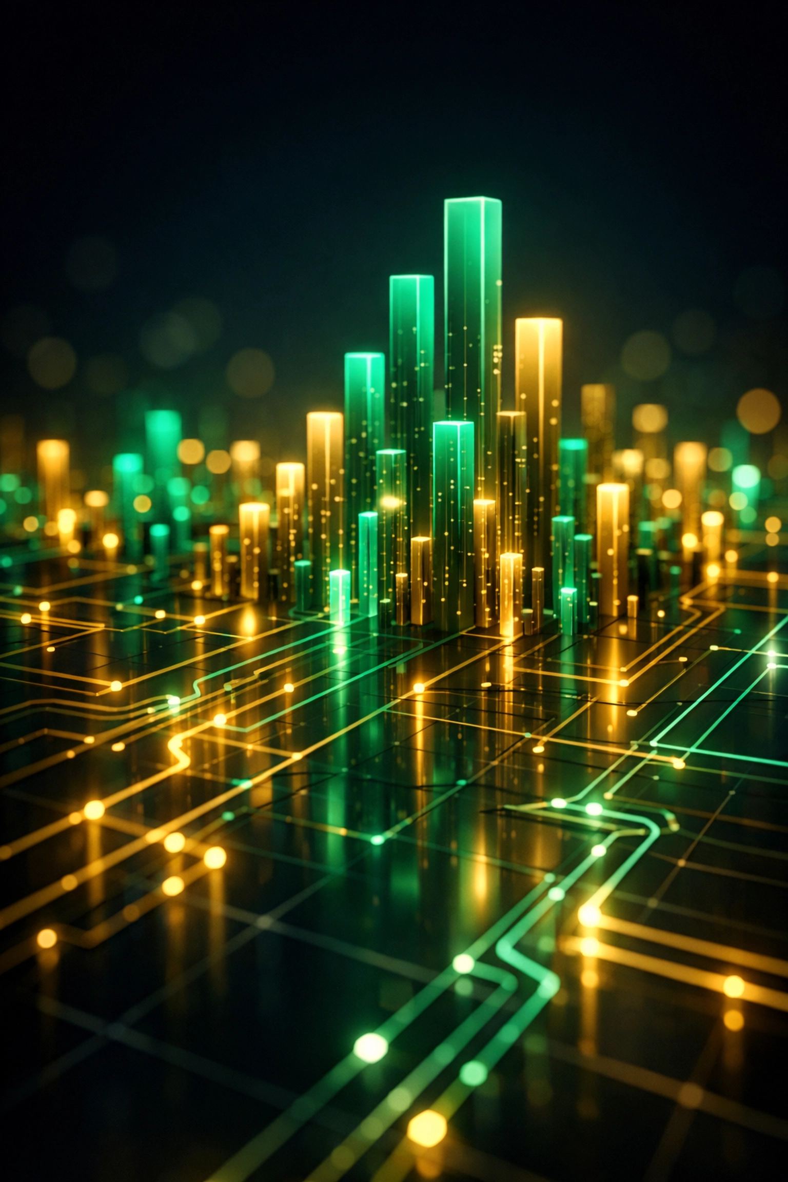 Abstract digital data pillars representing advanced AI SEO strategies and search engine algorithm optimization.