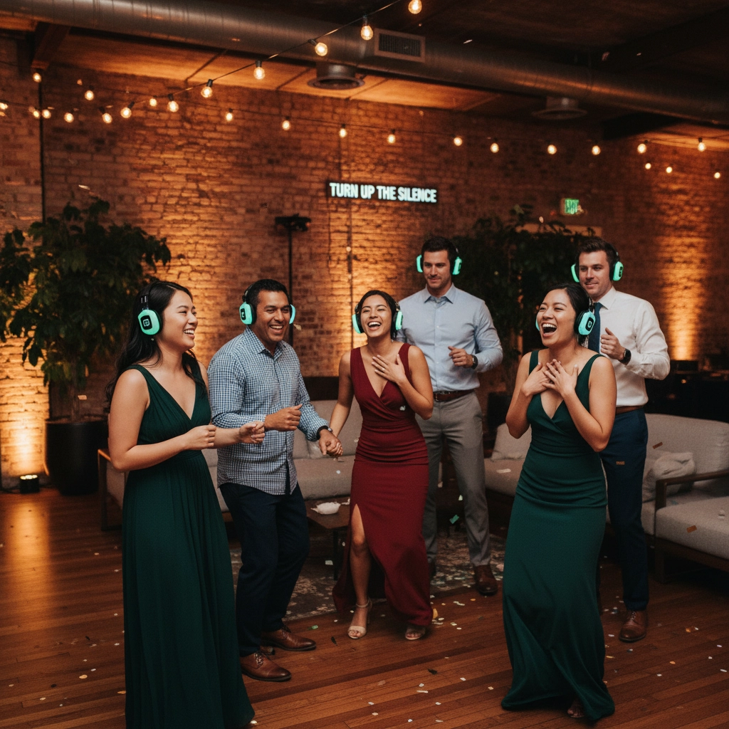 Silent Disco Headphones from your wedding DJ in Houston, Texas.