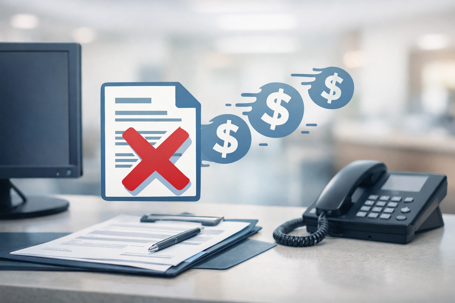 SNF admissions desk illustrating VA billing denials from incorrect DD214 documentation