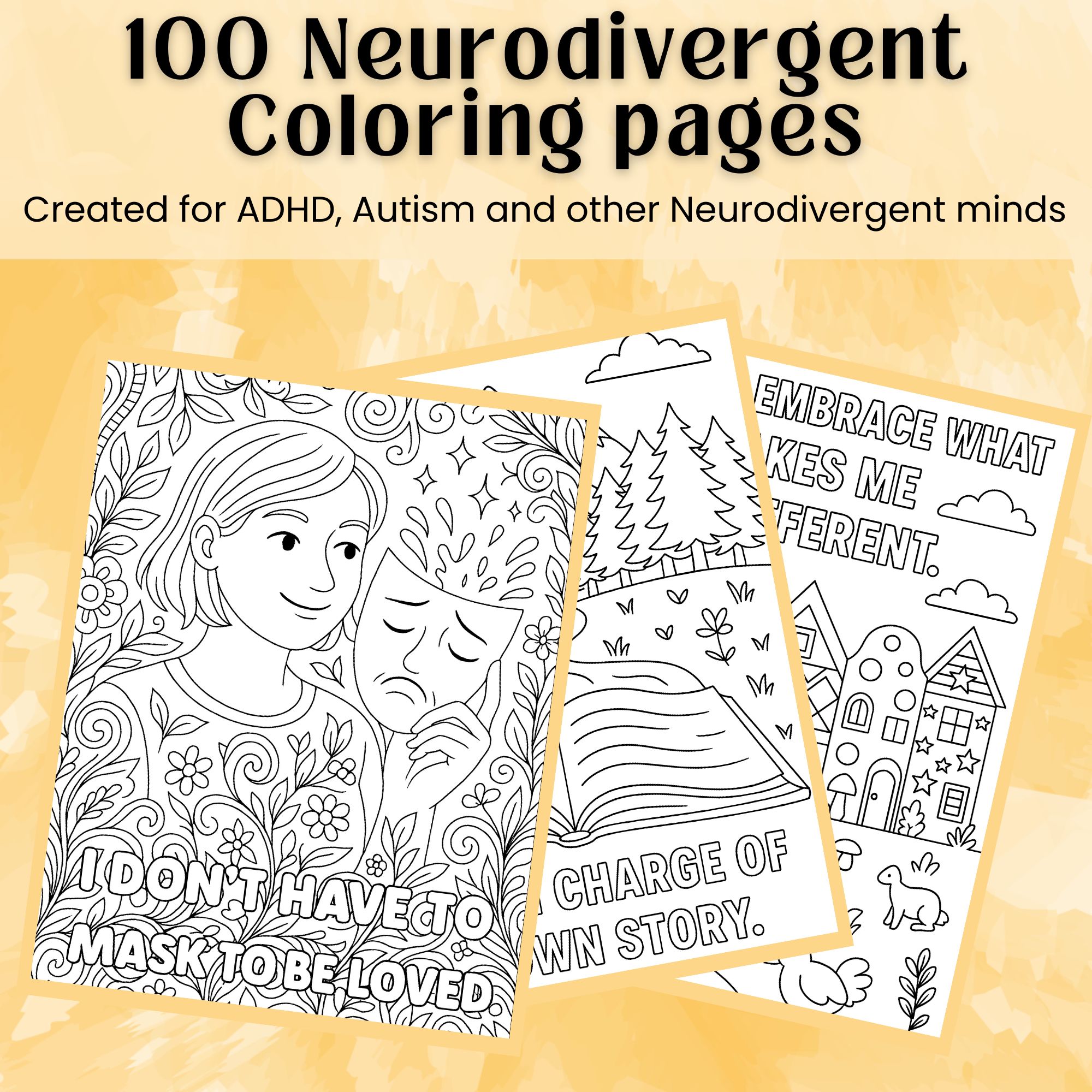 Neurodivergent Affirmation Coloring Pages