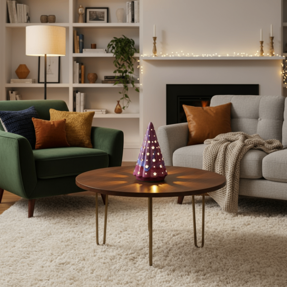 Star-patterned ceramic urn by Ahava Memorials