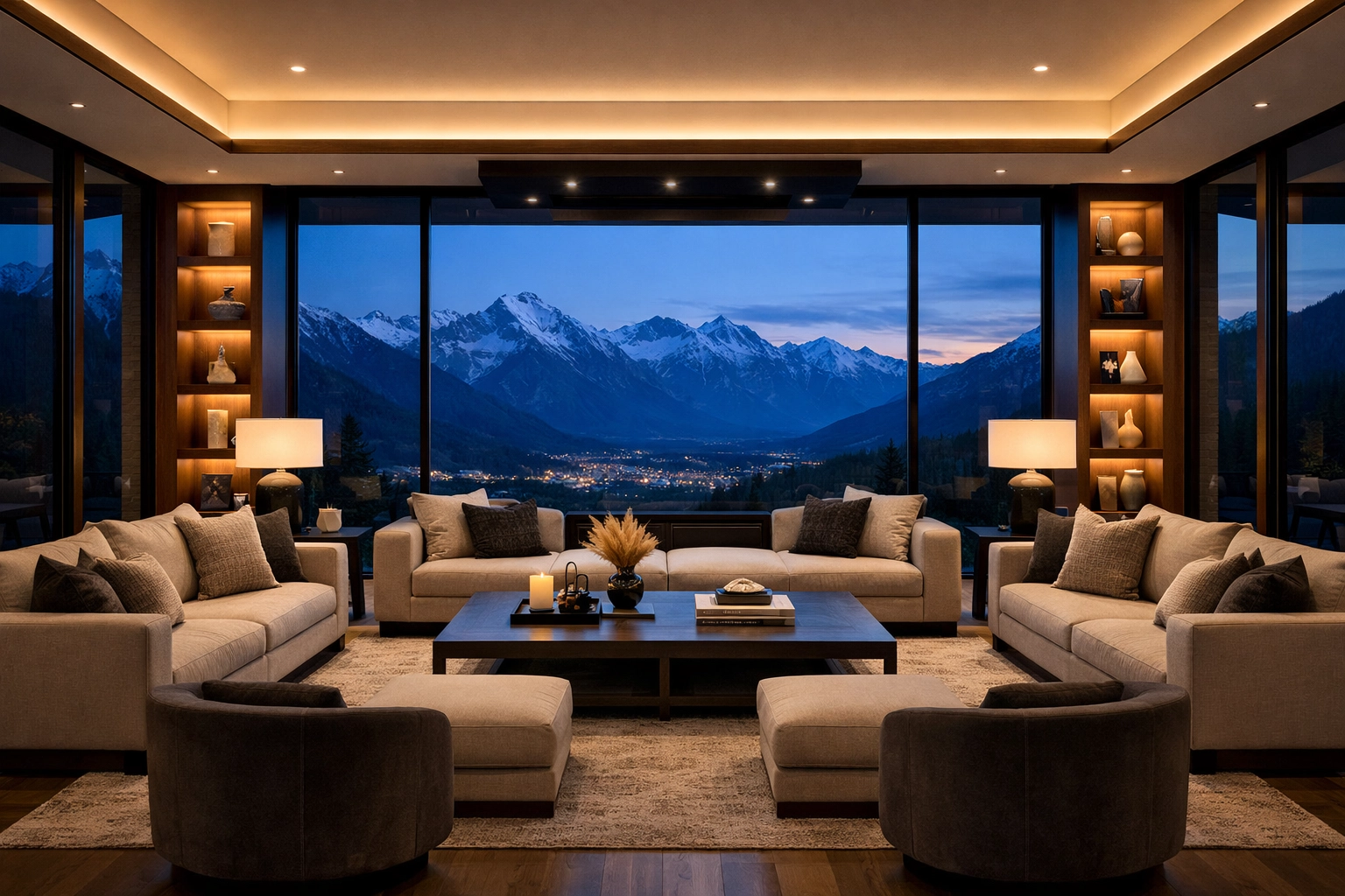 Perfectly balanced interior exposure of a modern luxury home, a result of mastering manual mode.