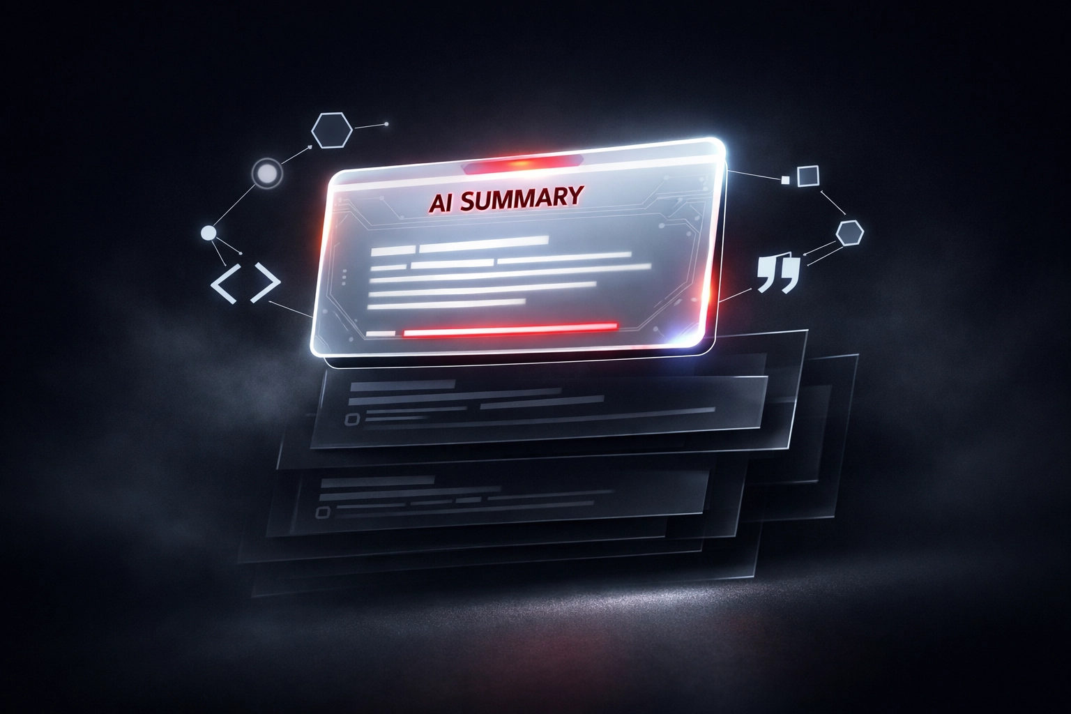 A digital search results page featuring a prominent Google AI Overview summary card at the top.