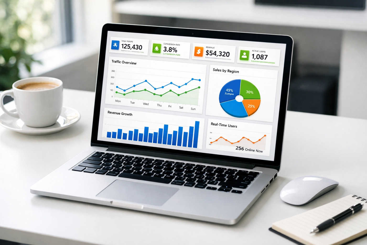 Analytics dashboard showing real-time digital signage performance metrics