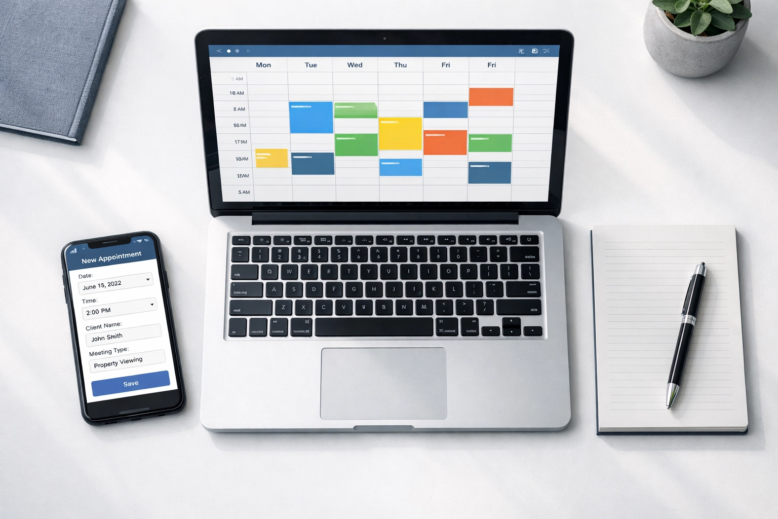 Digital calendar and scheduling form for property showing appointments and tenant pre-screening