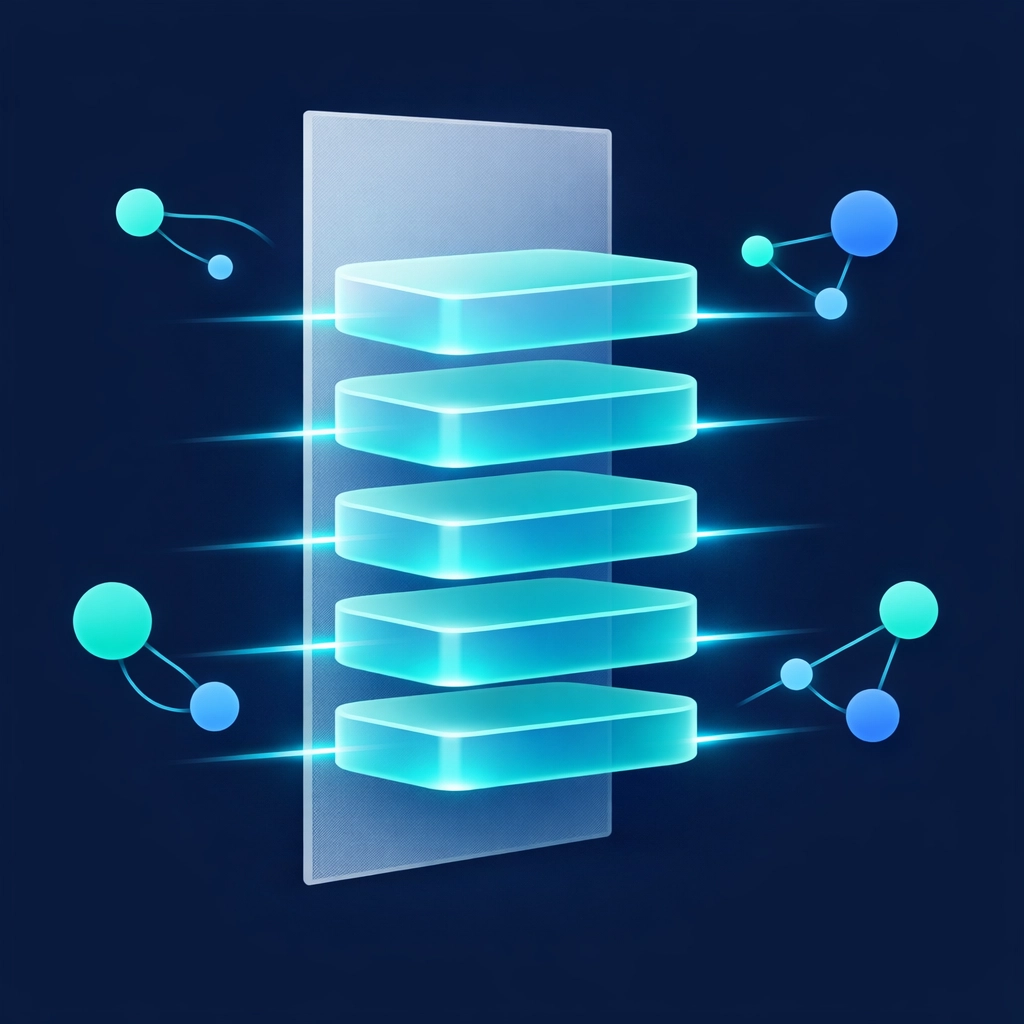 Visual representation of a digital article being broken down into small data chunks for AI processing.
