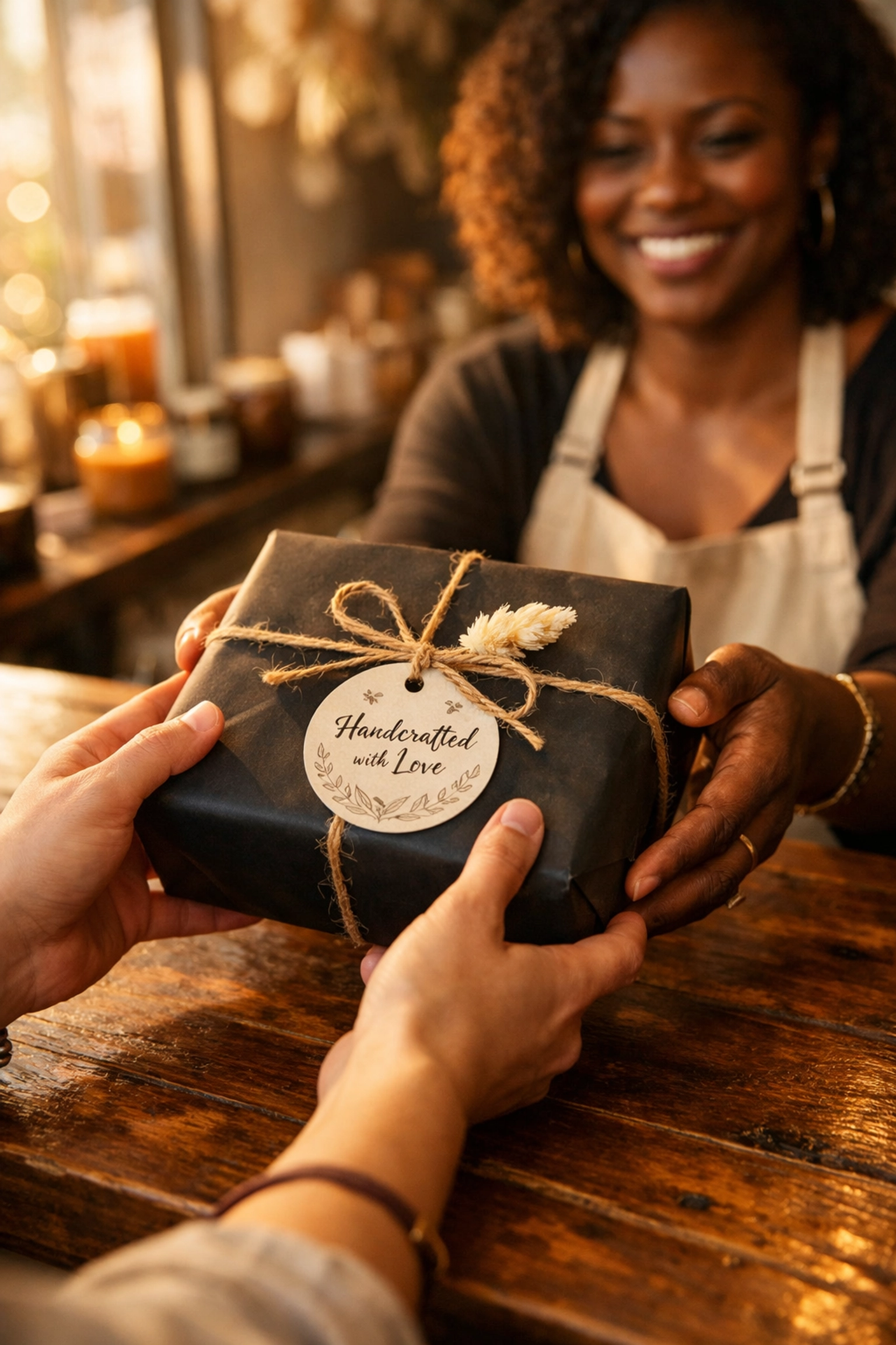 Customer purchasing product at Black-owned boutique showcasing intentional shopping
